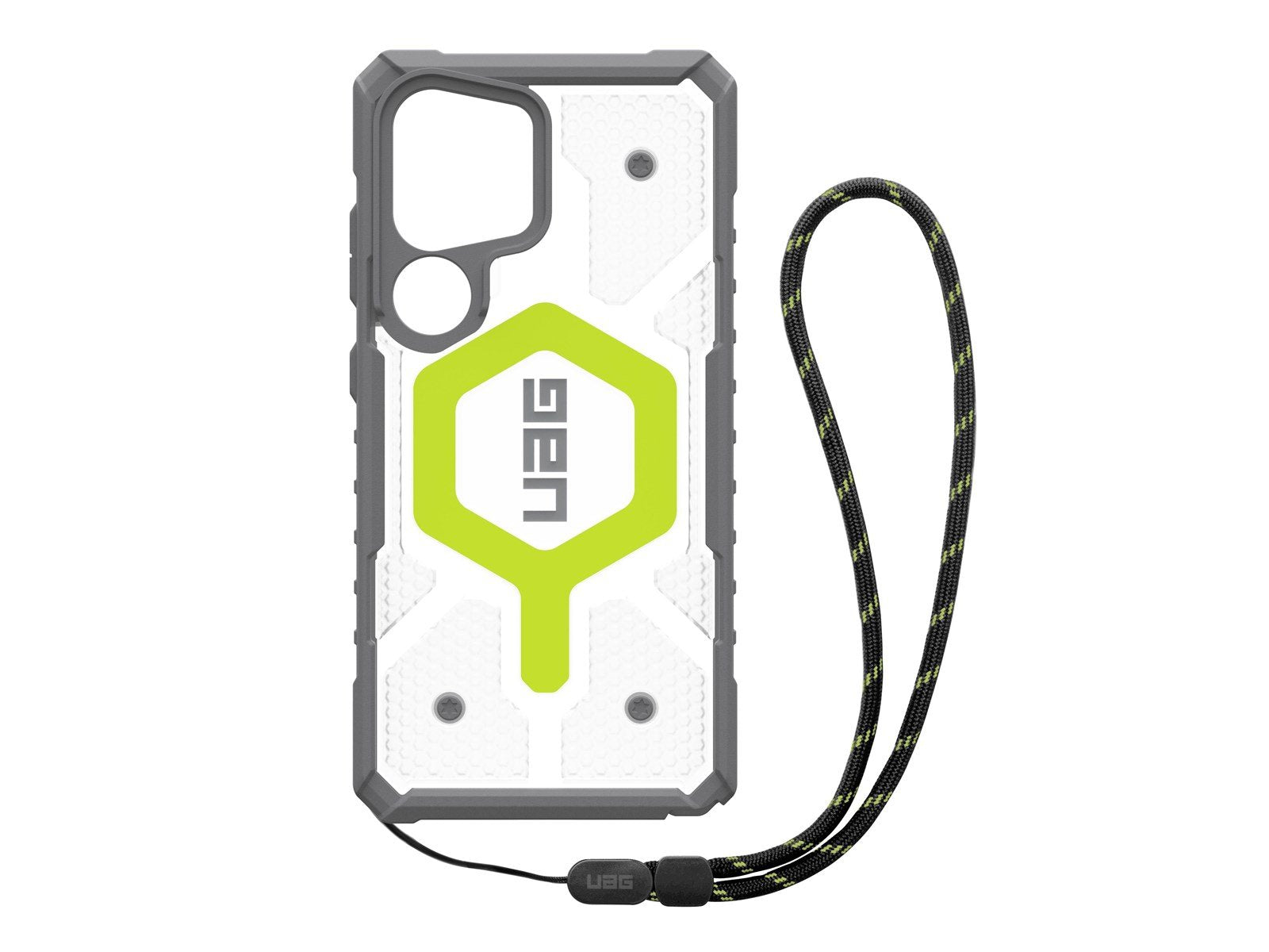 UAG Pathfinder Clear w/Magnet - Active Neon Lanyard - Samsung Galaxy S25 Ultra