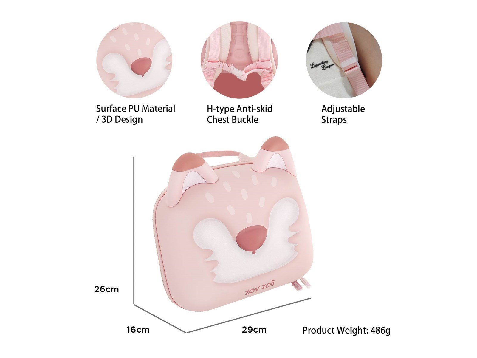 Zoy Zoii Bag-pack collection - Pink Fox