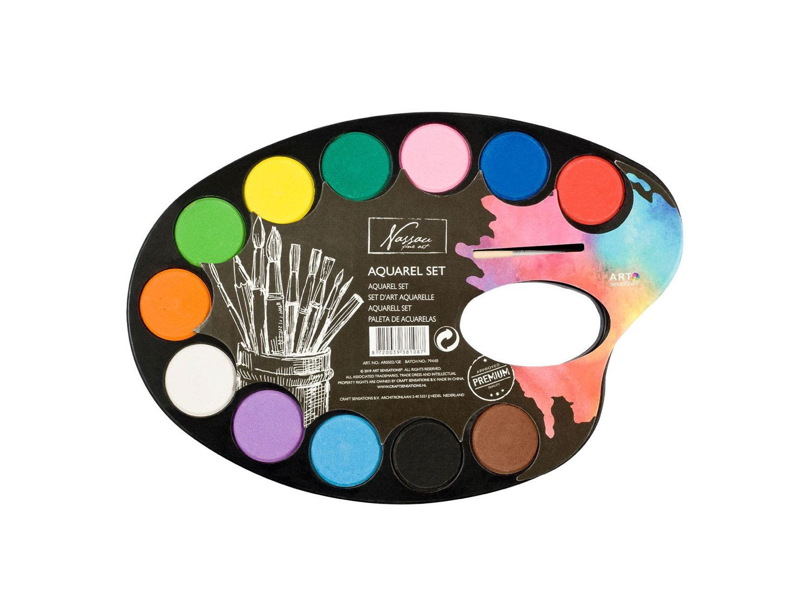 Creative Craft Group Watercolor Paint Palette 12 Colors