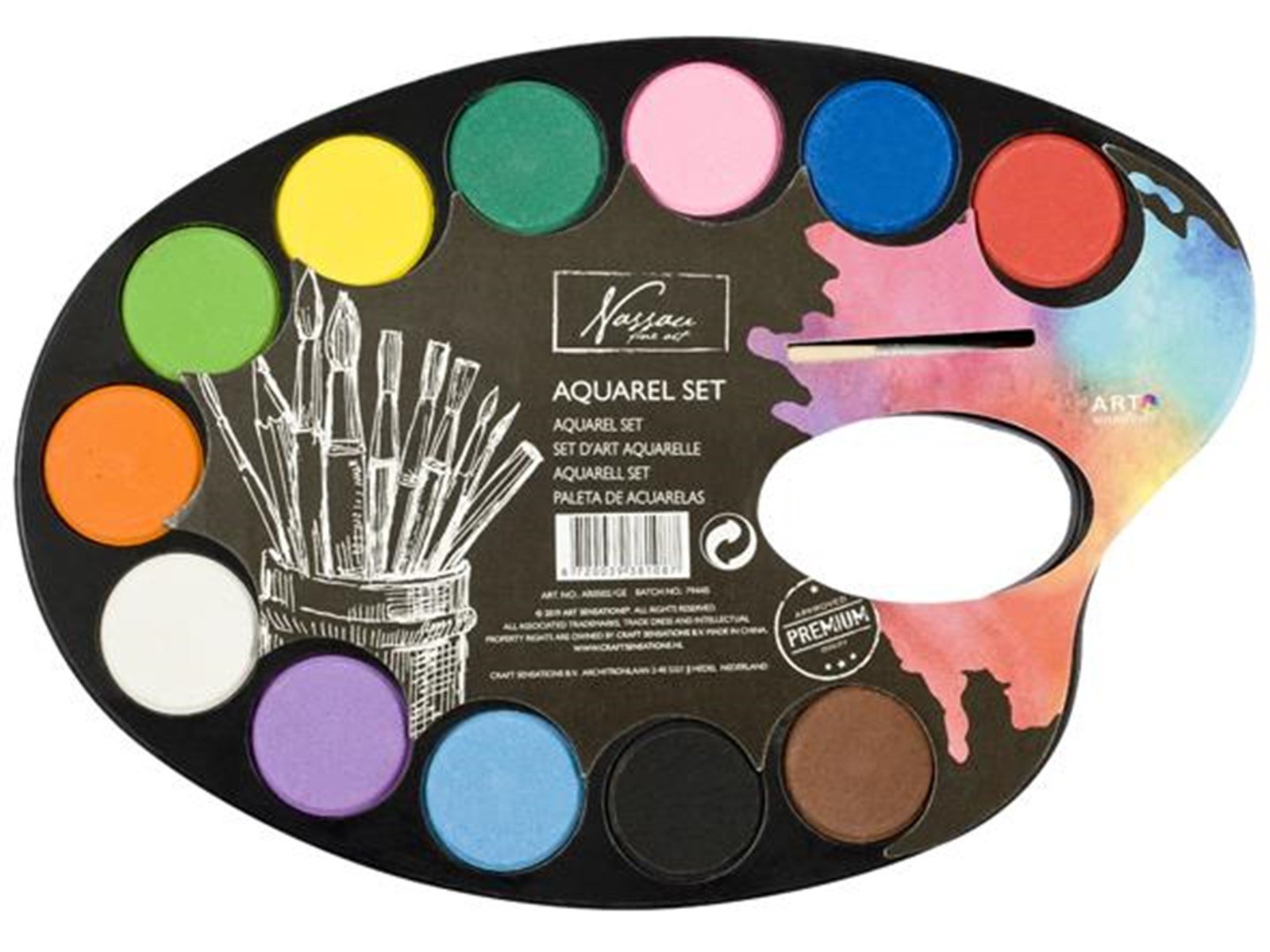 Creative Craft Group Watercolor Paint Palette 12 Colors