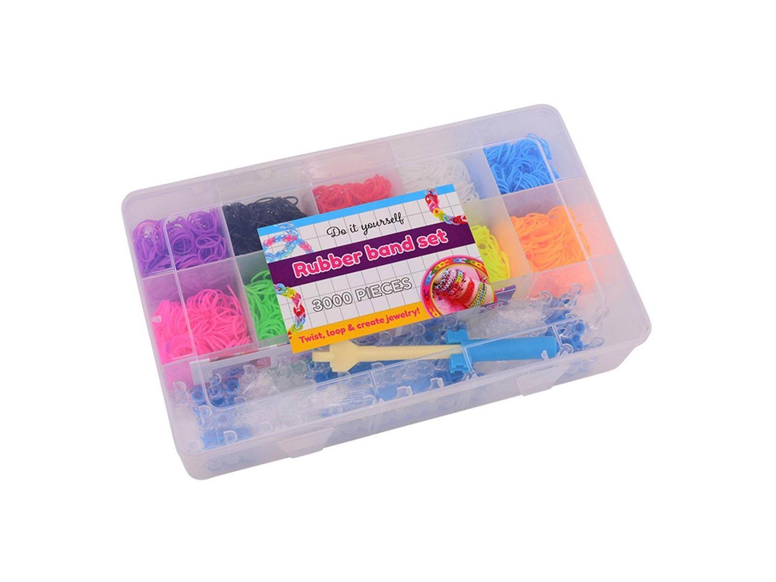 Johntoy - Loom Bands Set in Storage Box 3000pcs.