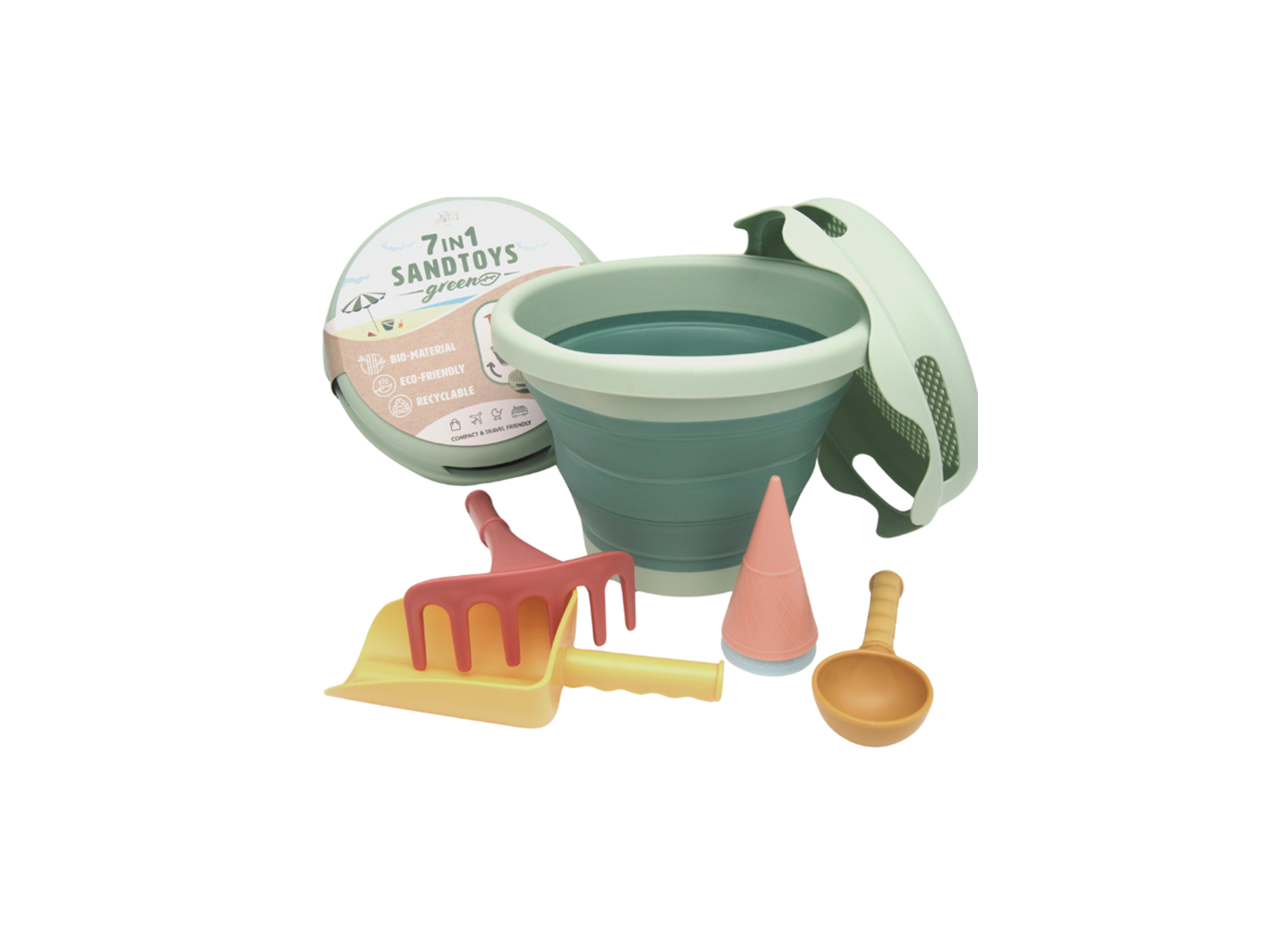 CompactToys 7in1 Sandtoys // Green BIO - green