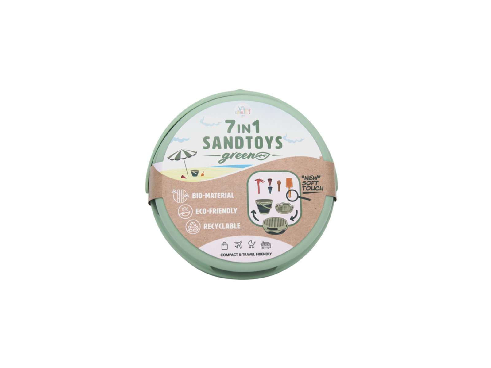 CompactToys 7in1 Sandtoys // Green BIO - green