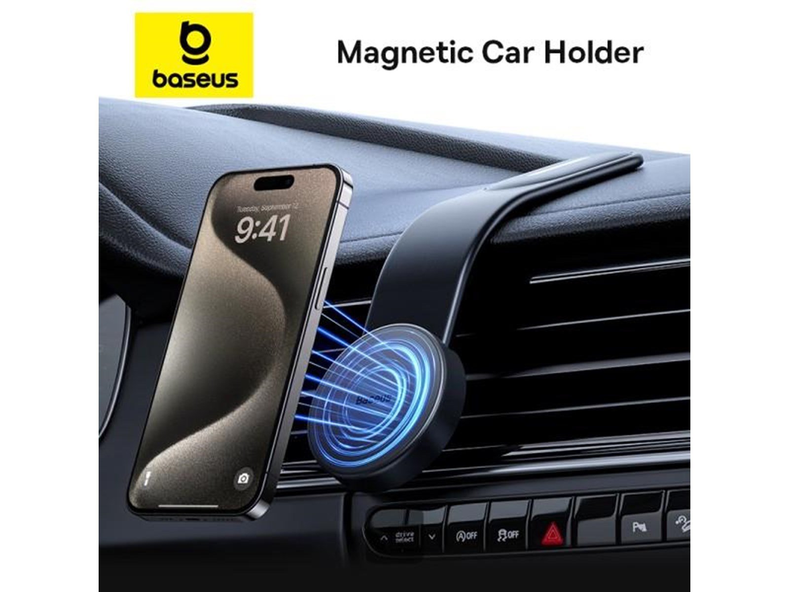 Baseus Magnetic car phone holder (black)