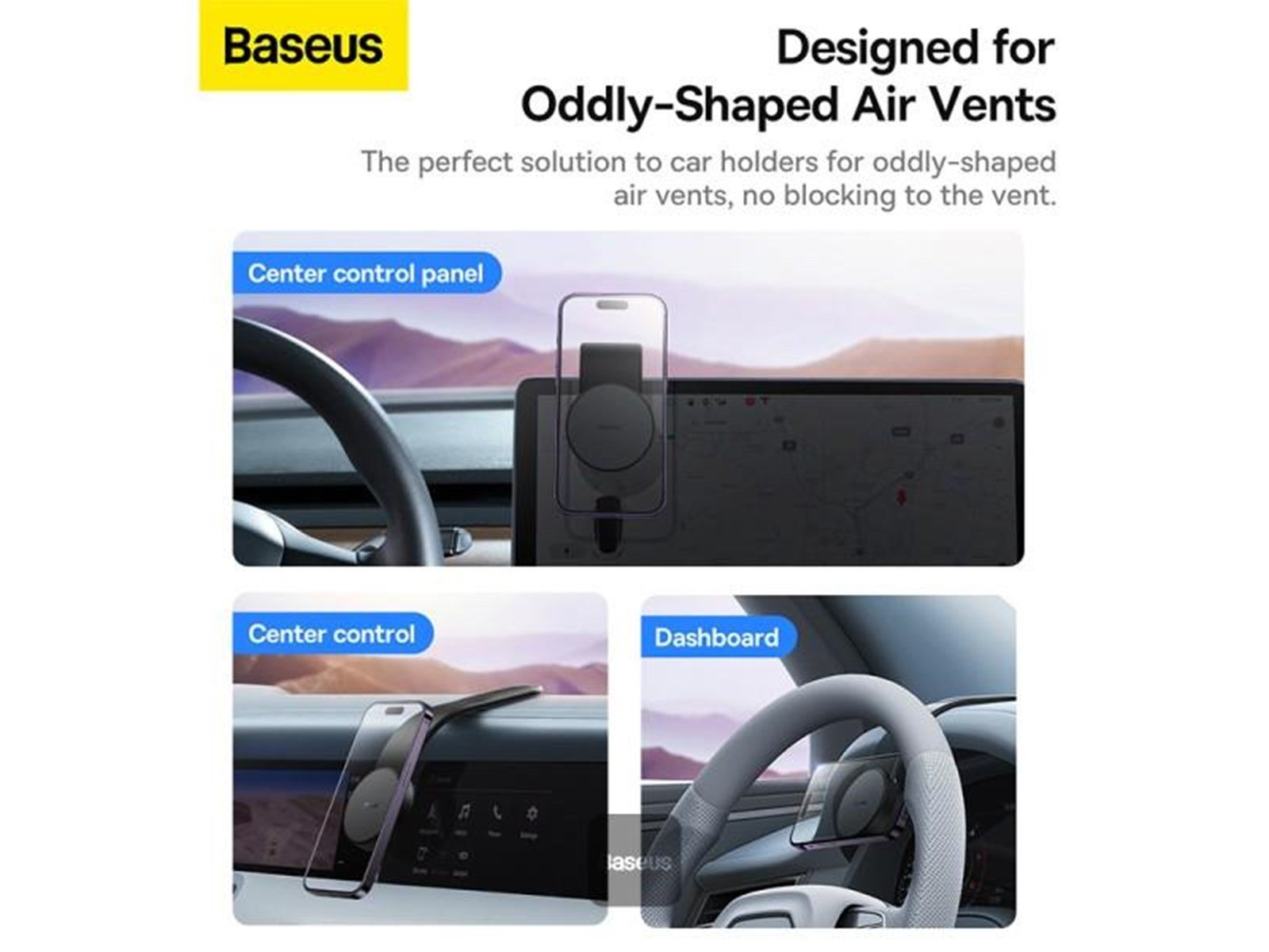 Baseus Magnetic car phone holder (black)