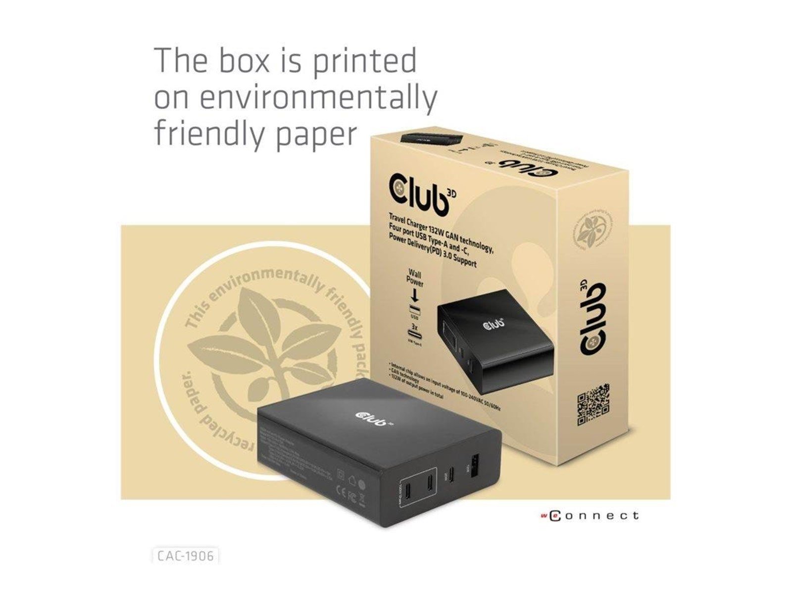 Club 3D CAC-1906 - power adapter - 132 Watt