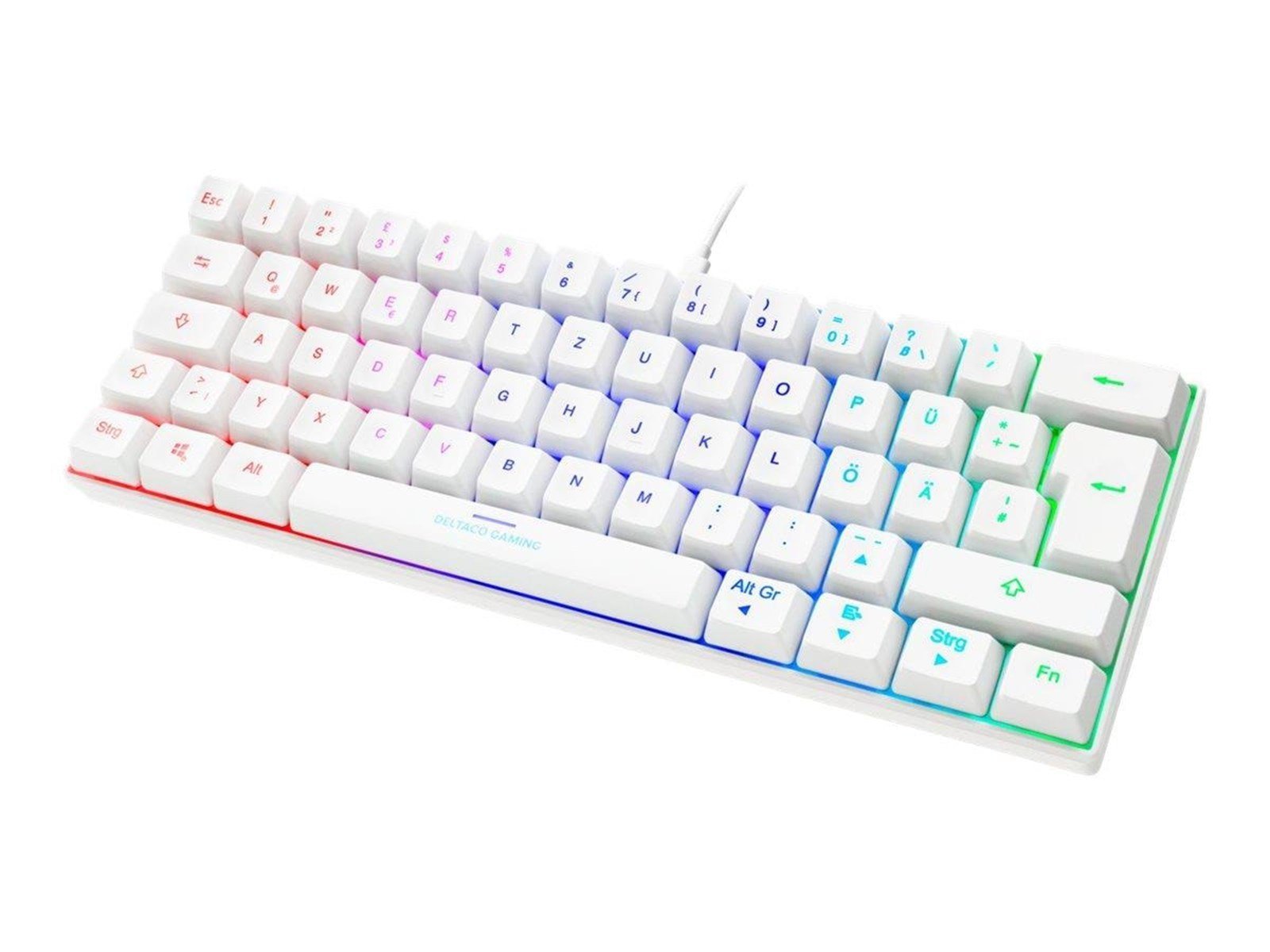 Deltaco GAMING GAM-075 - keyboard - QWERTZ - German - white Input Device - Gaming Tastaturen - Deutsch - Weiss