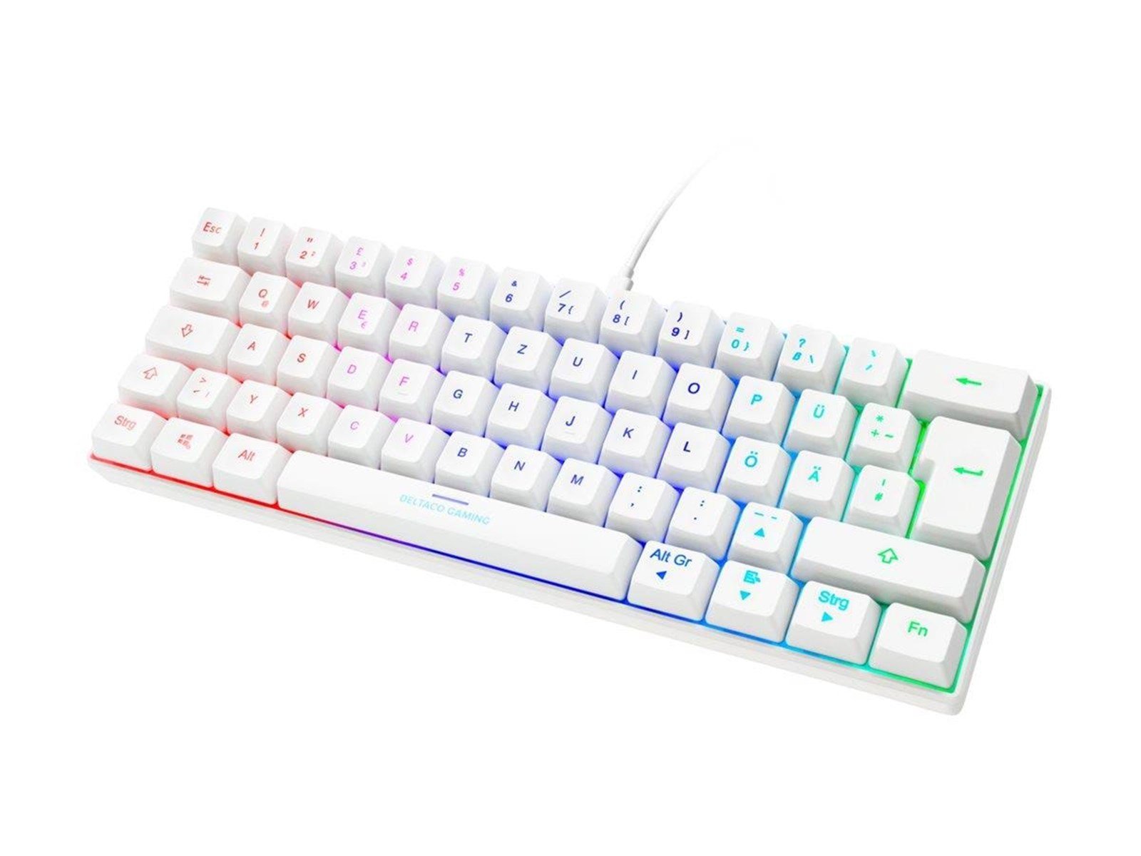 Deltaco GAMING GAM-075 - keyboard - QWERTZ - German - white Input Device - Gaming Tastaturen - Deutsch - Weiss