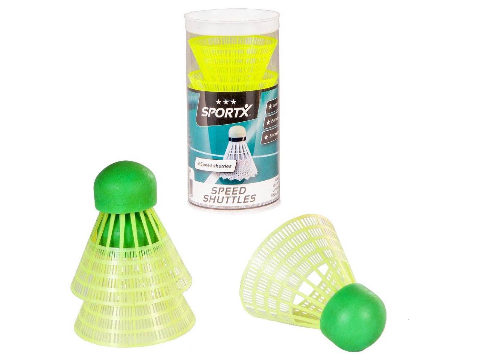 SportX - Speed Badminton Shuttles in Tube 3 pcs.