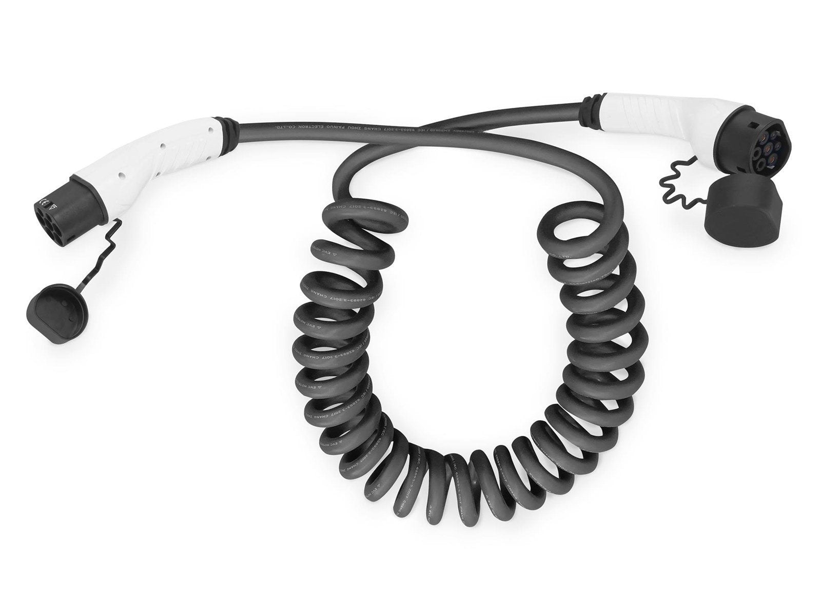 DIGITUS EV Spiral Charging Cable - Type 2 - 32A - 10m | Single Phase