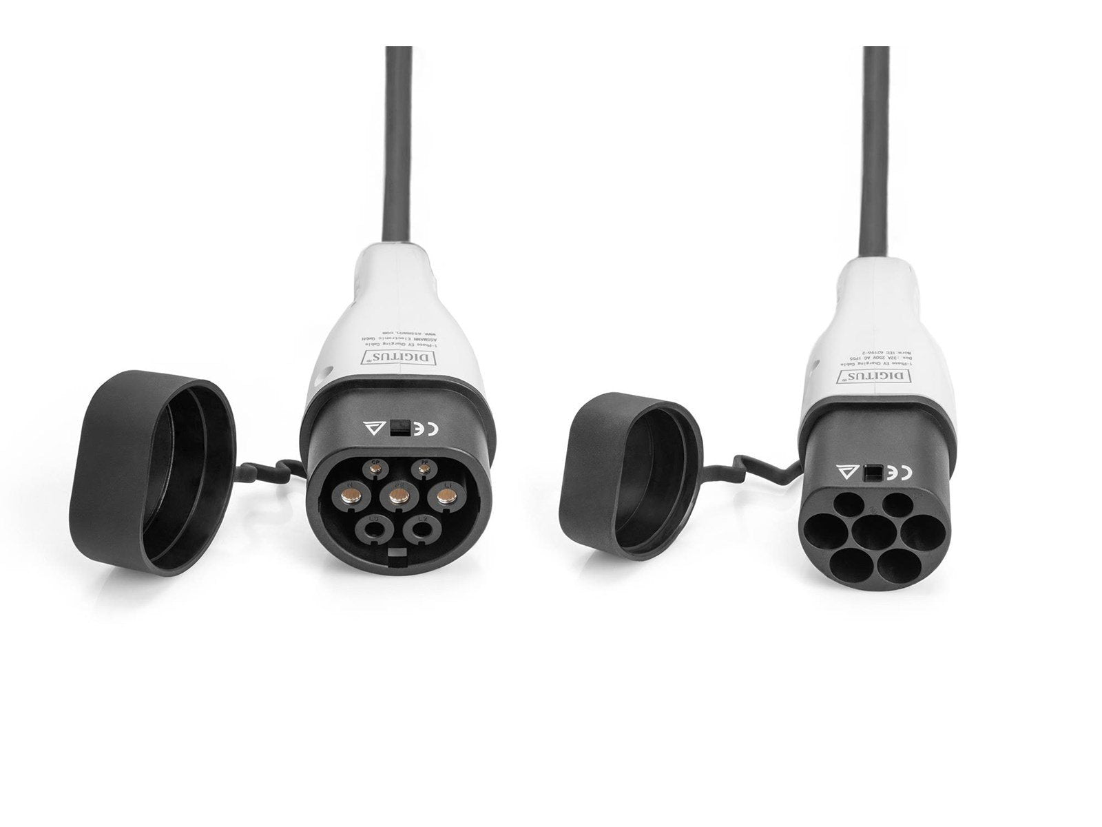 DIGITUS EV Spiral Charging Cable - Type 2 - 32A - 10m | Single Phase