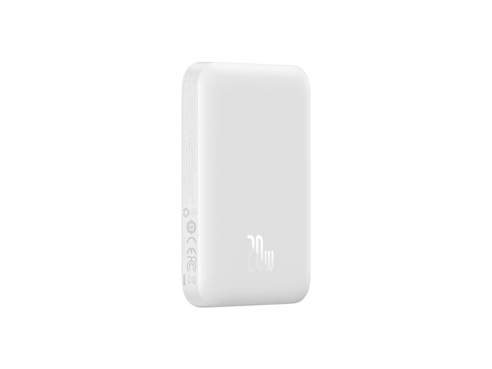 Baseus Magnetic Mini 6000mAh 20W MagSafe Magnetic Power Bank (White) Powerbank (Akku) - Weiß - 6000 mAh