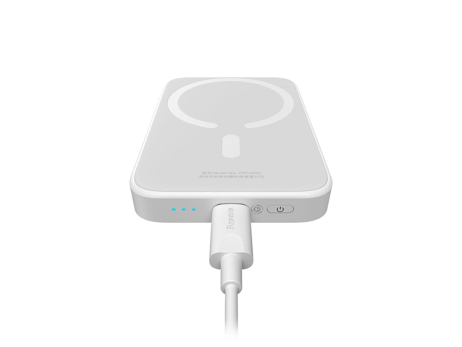 Baseus Magnetic Mini 6000mAh 20W MagSafe Magnetic Power Bank (White) Powerbank (Akku) - Weiß - 6000 mAh