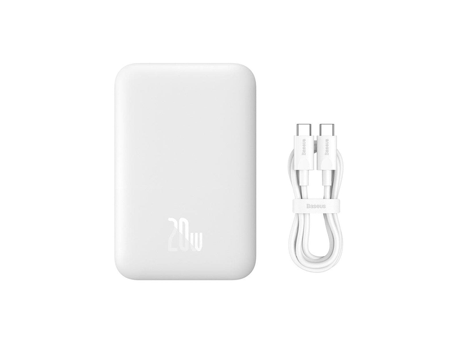 Baseus Magnetic Mini 6000mAh 20W MagSafe Magnetic Power Bank (White) Powerbank (Akku) - Weiß - 6000 mAh