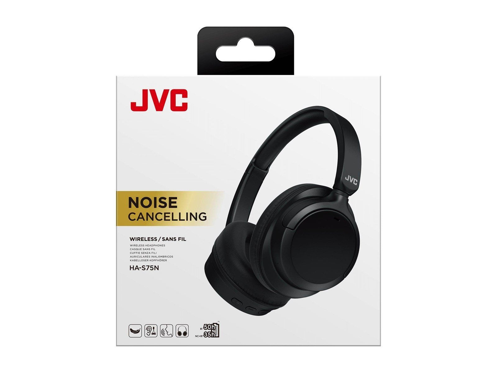JVC Over Ear Noise Cancelling Headphones - Black