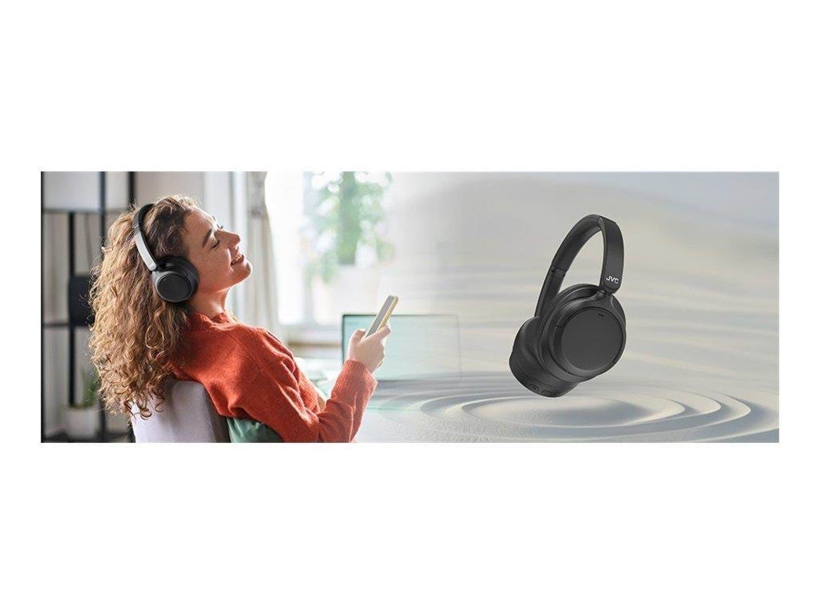 JVC Over Ear Noise Cancelling Headphones - Black