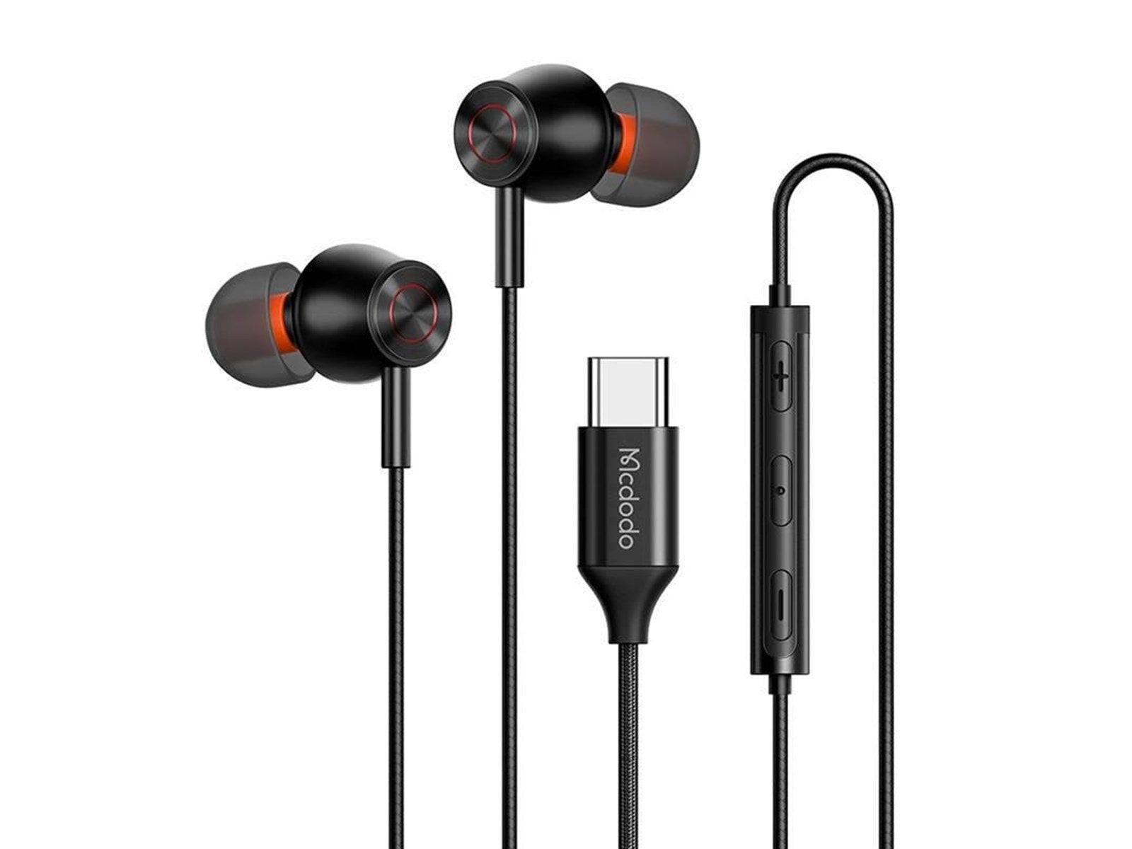 Mcdodo HP-3490 in-ear wired headphones USB-C (black)