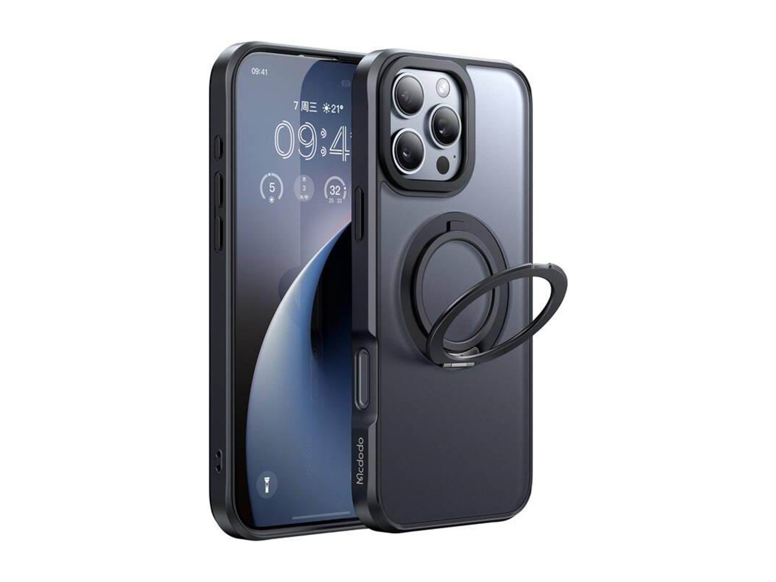 Mcdodo PC-4932 MagSafe case for iPhone 16 Pro with stand (black)