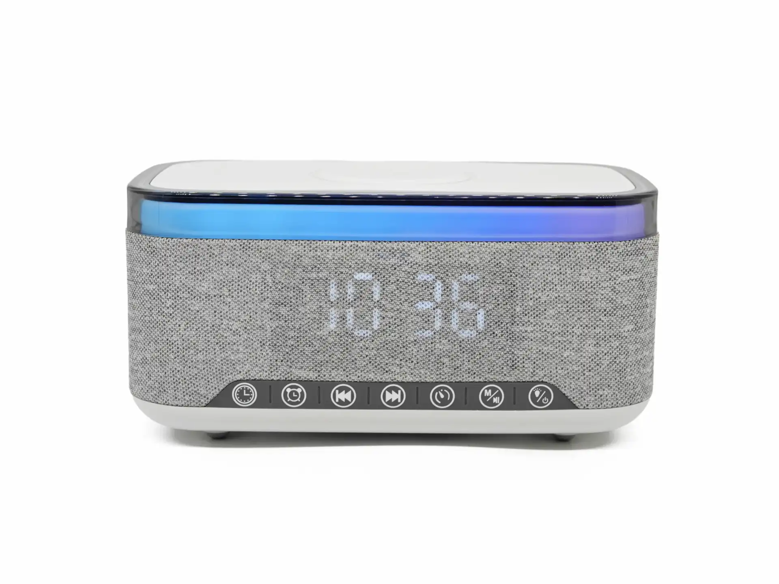 DENVER CRQ-225 - FM Clock Radio - with Bluetooth function & wireless charging - Gray - AM/FM - Grau