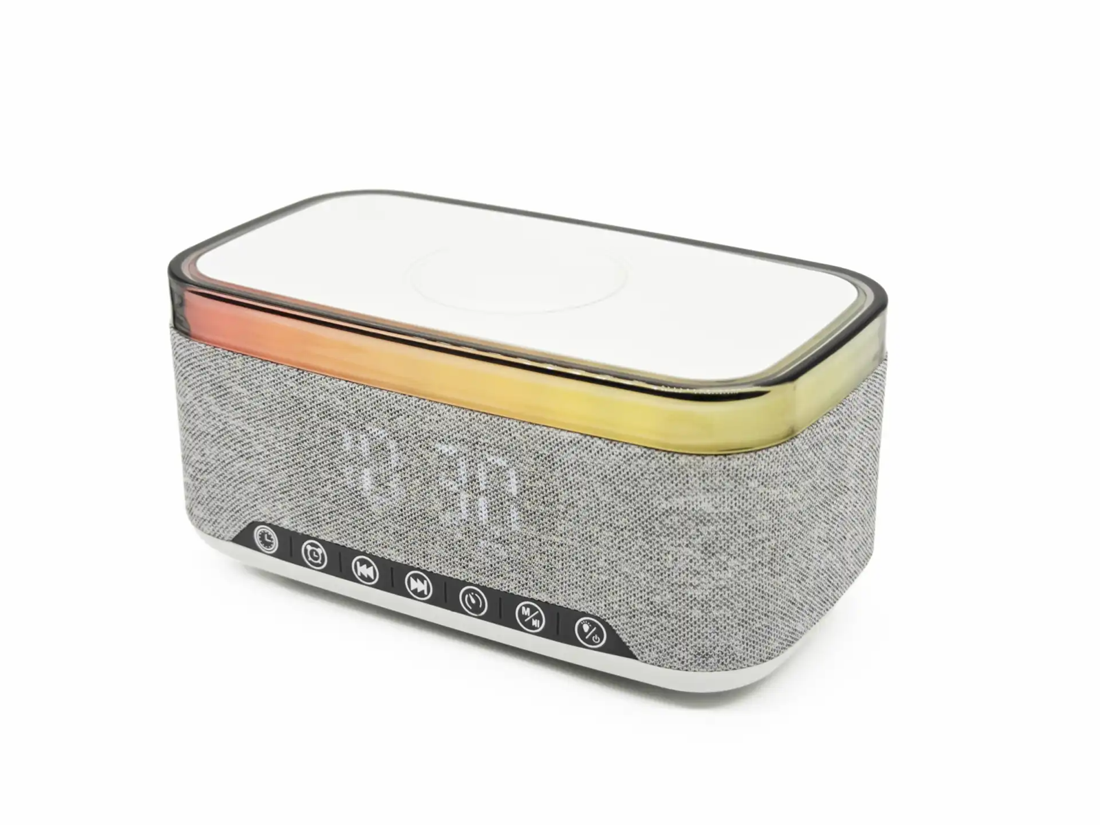 DENVER CRQ-225 - FM Clock Radio - with Bluetooth function & wireless charging - Gray - AM/FM - Grau