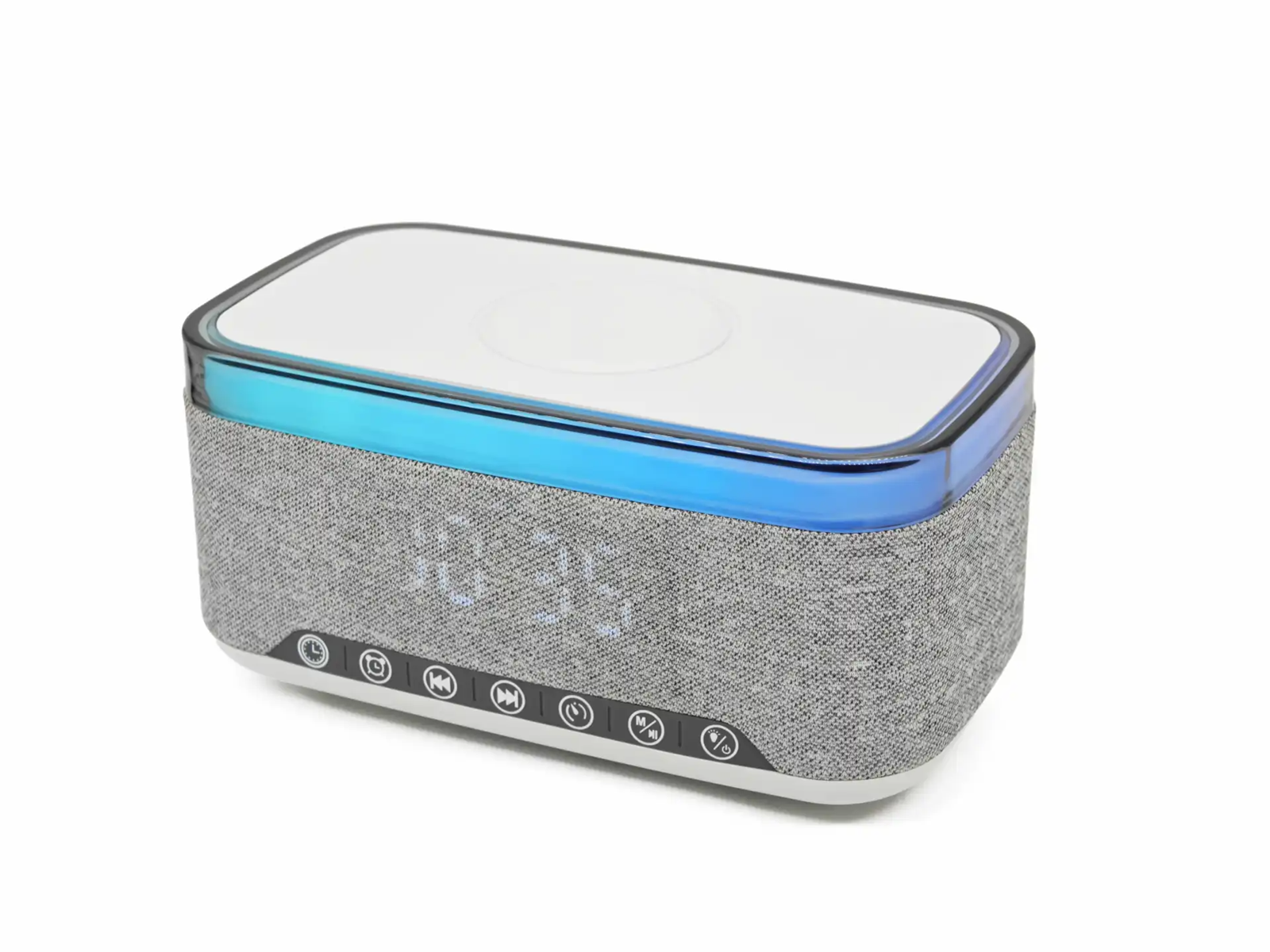 DENVER CRQ-225 - FM Clock Radio - with Bluetooth function & wireless charging - Gray - AM/FM - Grau