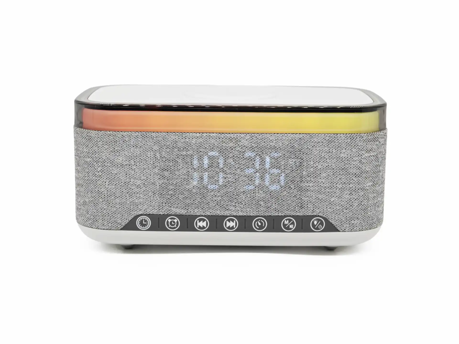 DENVER CRQ-225 - FM Clock Radio - with Bluetooth function & wireless charging - Gray - AM/FM - Grau