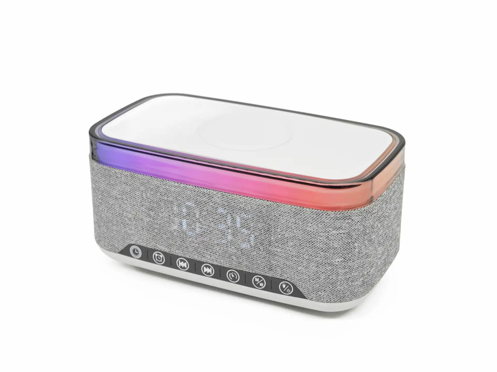 DENVER CRQ-225 - FM Clock Radio - with Bluetooth function & wireless charging - Gray - AM/FM - Grau