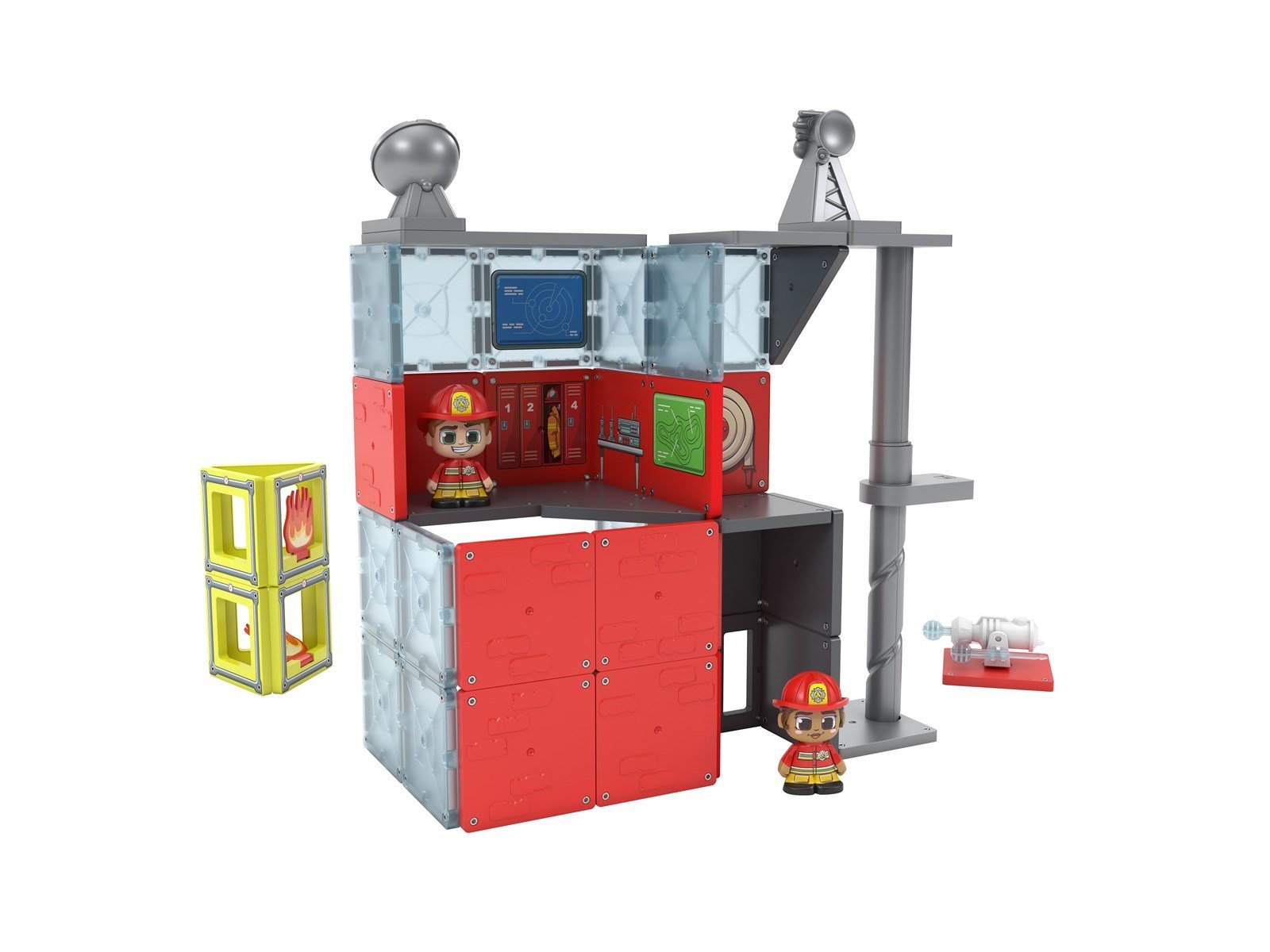 Tile Town Fire Station Magnetic Tiles Playset 46 pcs