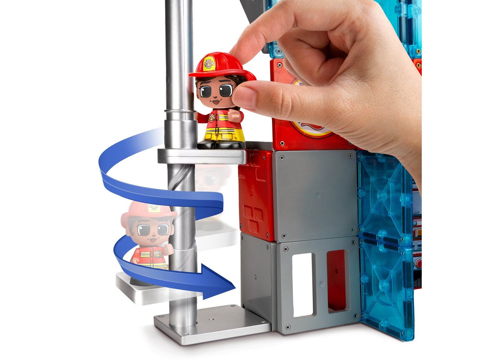 Tile Town Fire Station Magnetic Tiles Playset 46 pcs