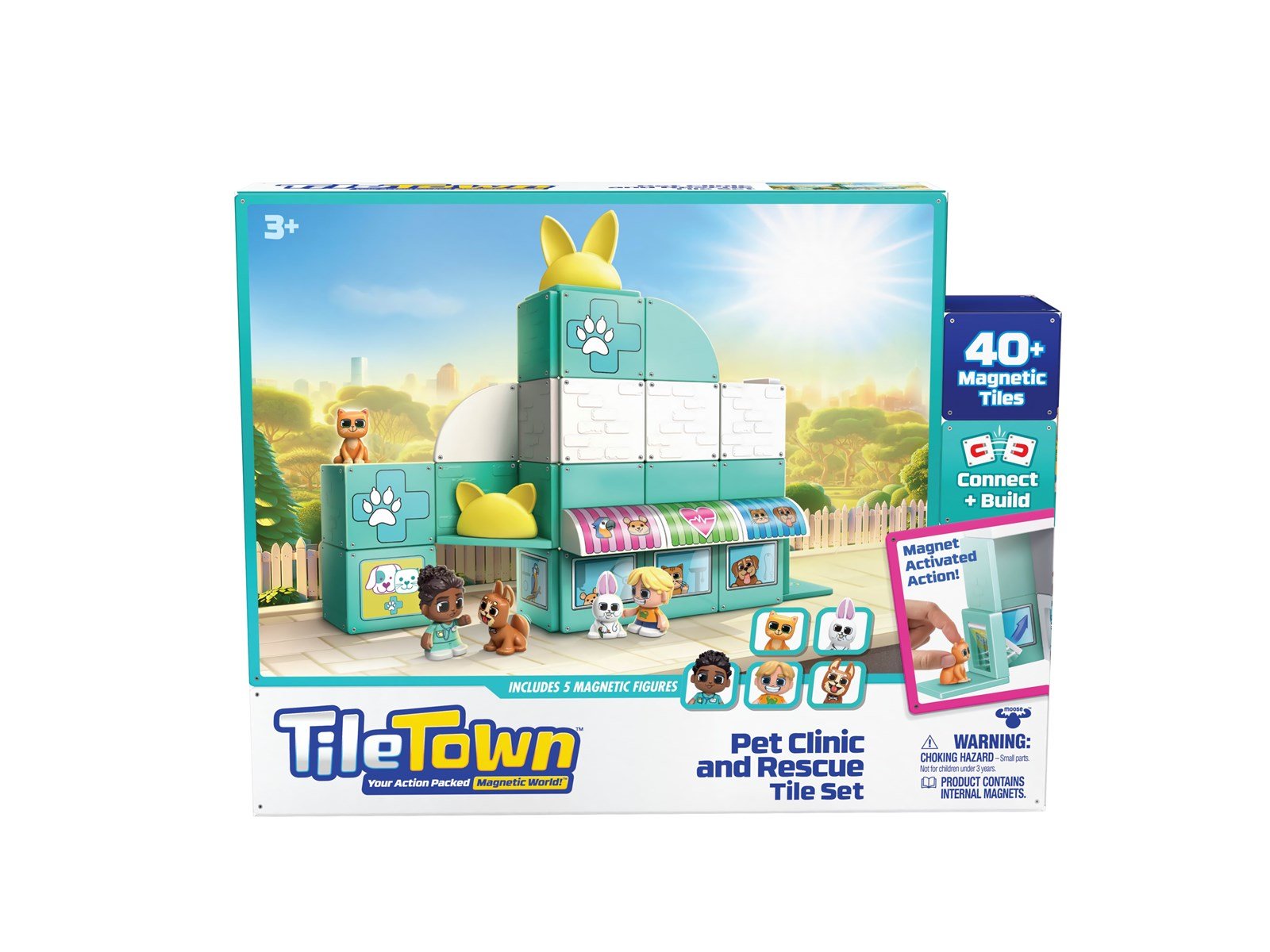 Tile Town Pet Vet Magnetic Tiles Playset 44 pcs