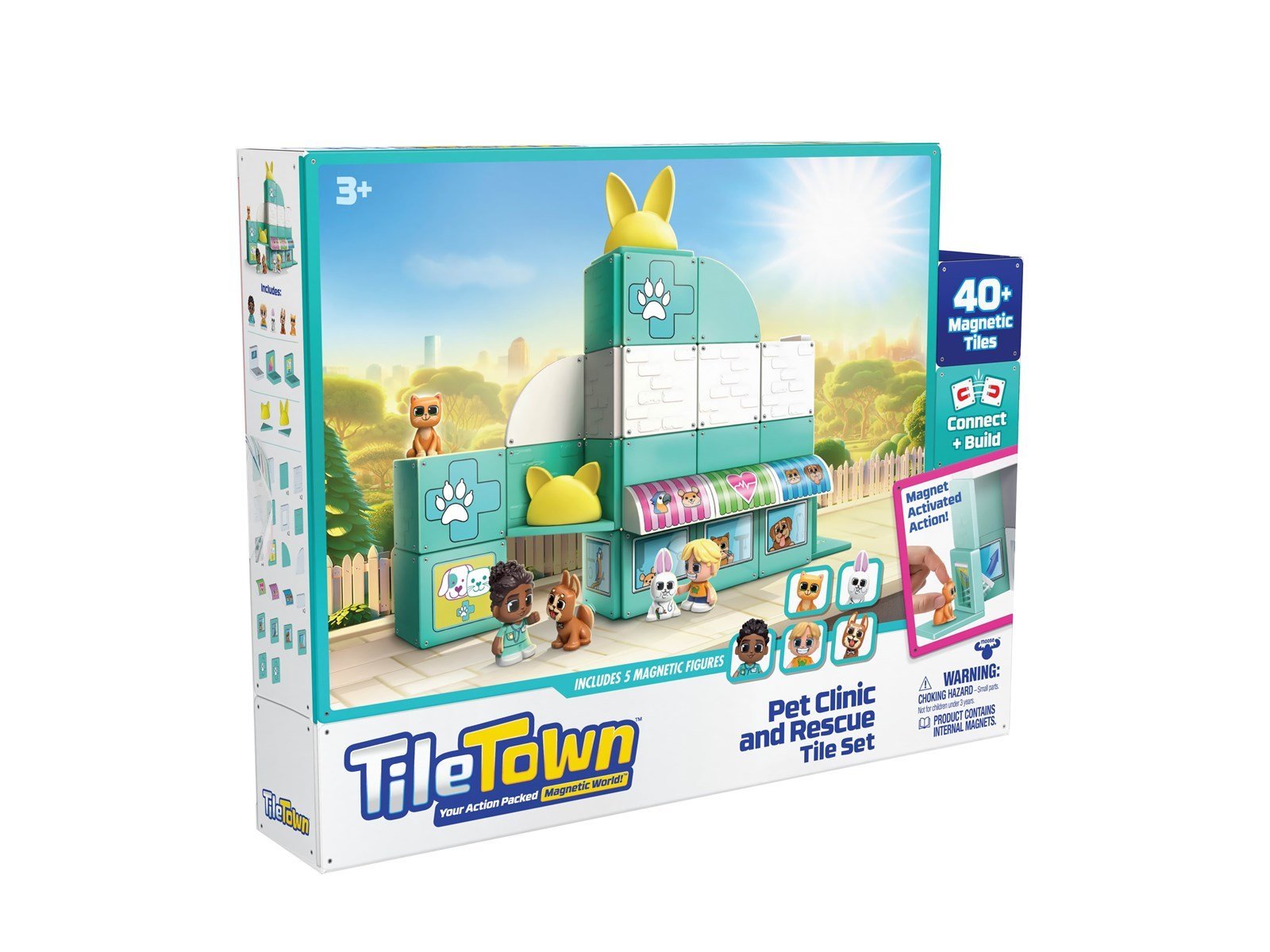 Tile Town Pet Vet Magnetic Tiles Playset 44 pcs