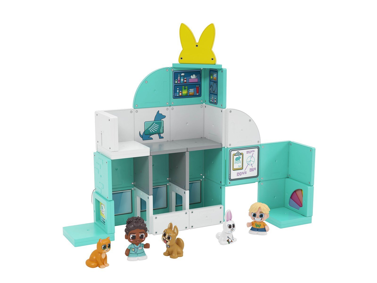 Tile Town Pet Vet Magnetic Tiles Playset 44 pcs