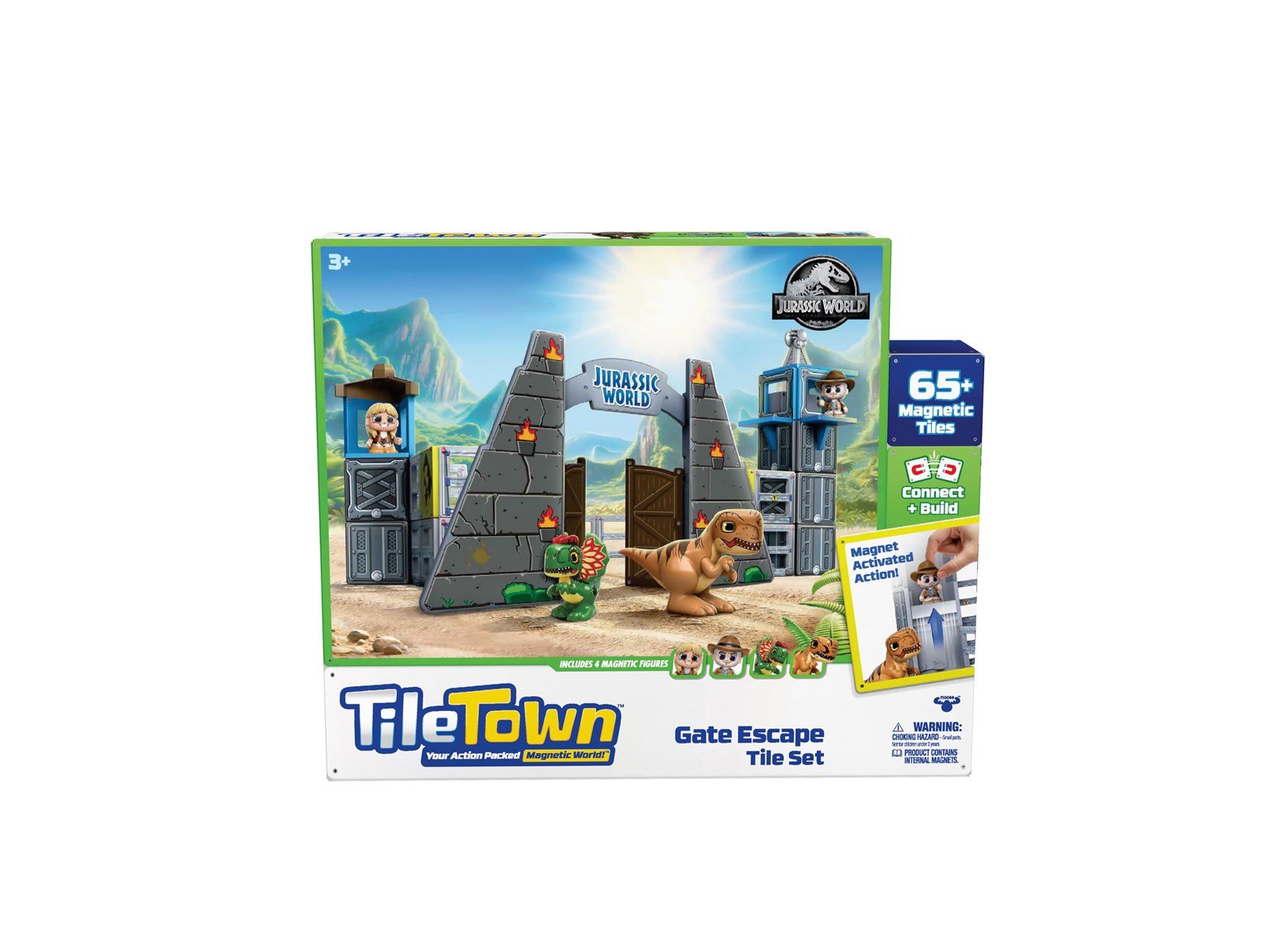 Tile Town Jurassic world park Magnetic tiles playset 70 pcs
