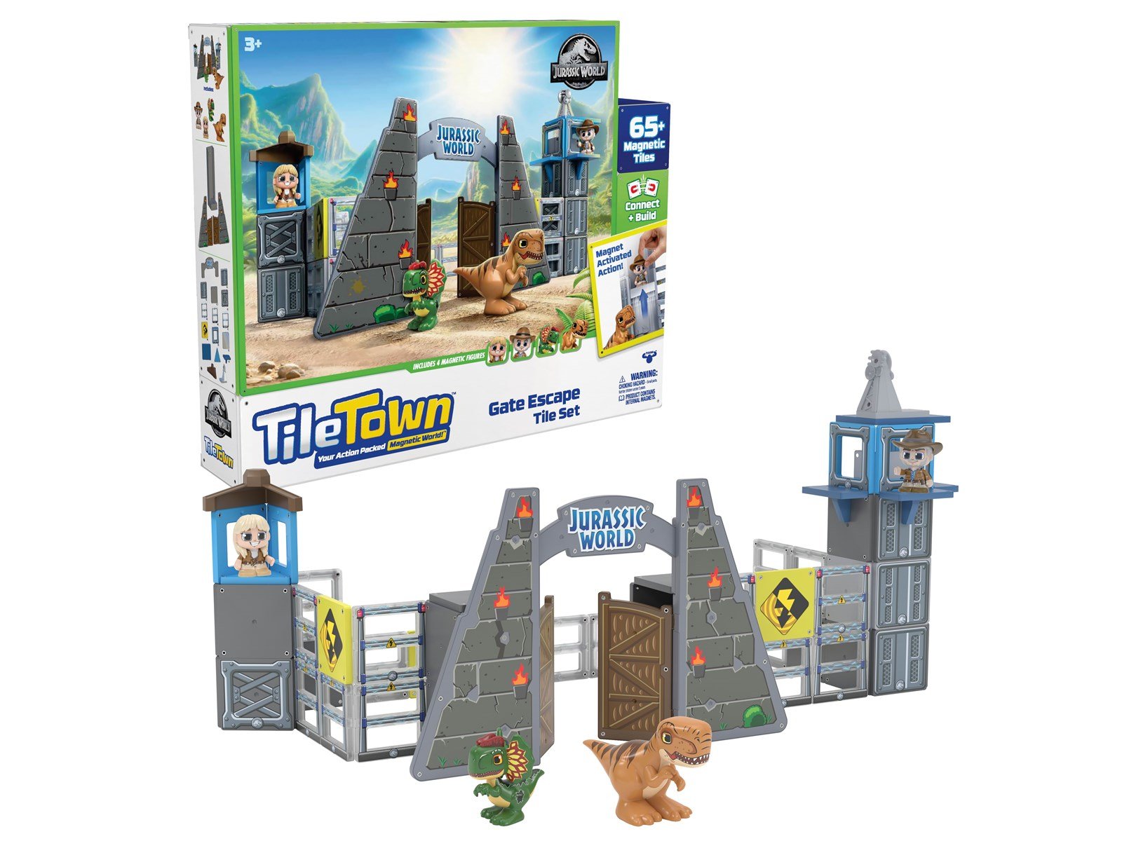 Tile Town Jurassic world park Magnetic tiles playset 70 pcs
