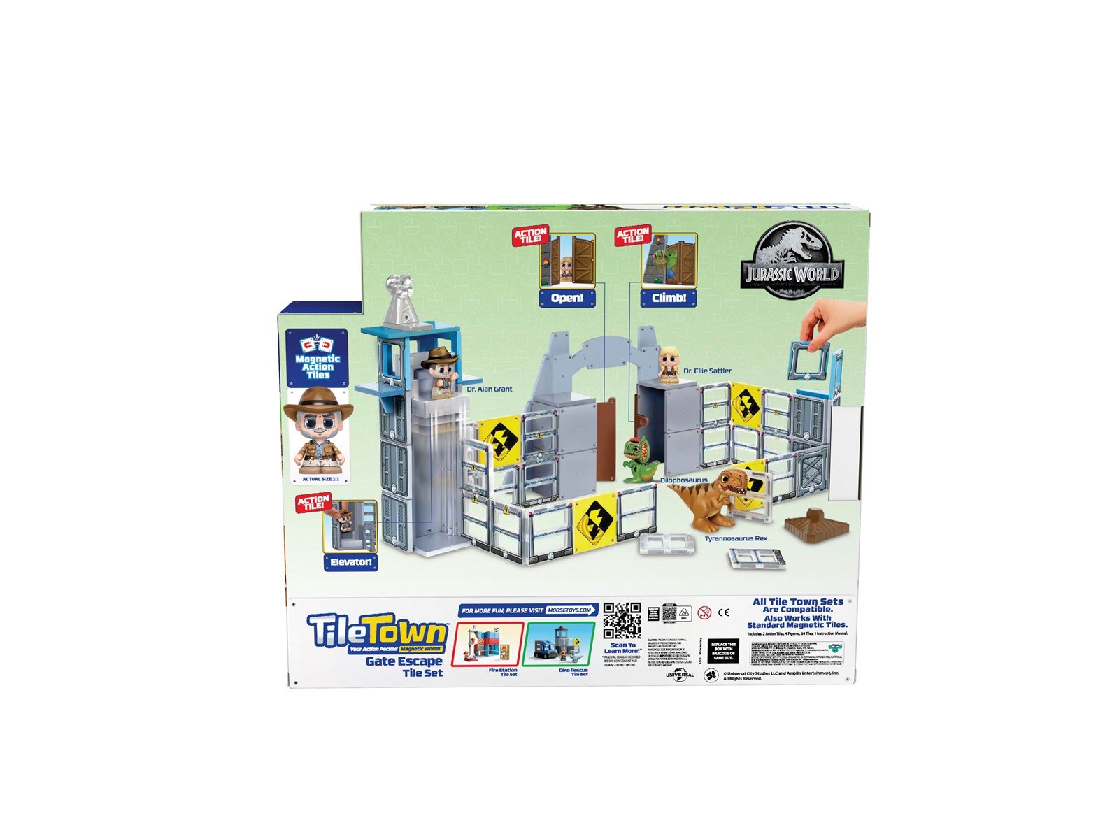 Tile Town Jurassic world park Magnetic tiles playset 70 pcs