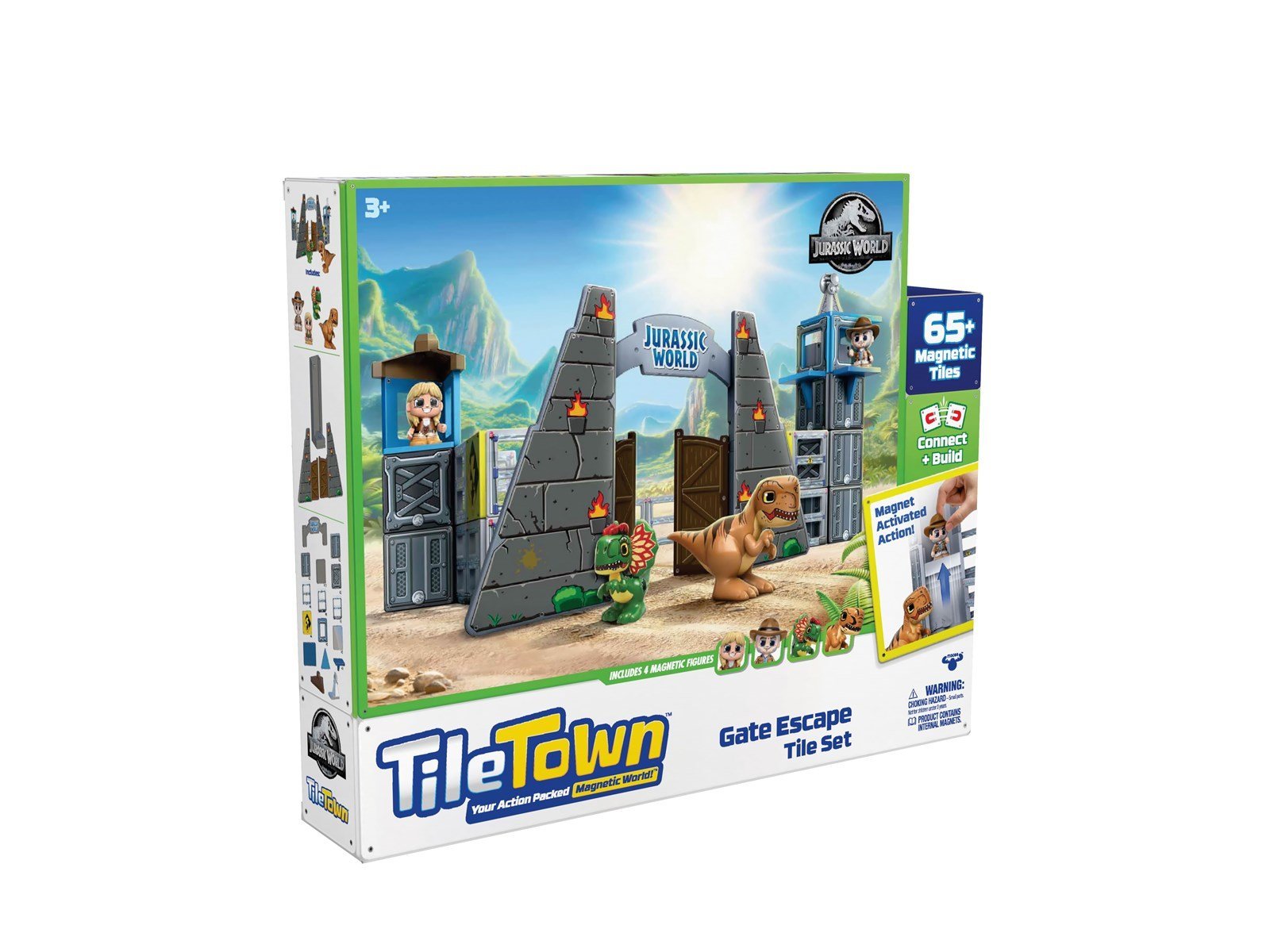Tile Town Jurassic world park Magnetic tiles playset 70 pcs