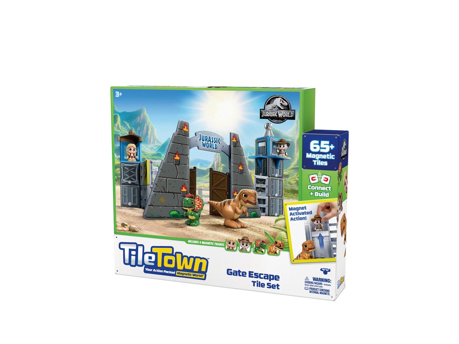 Tile Town Jurassic world park Magnetic tiles playset 70 pcs