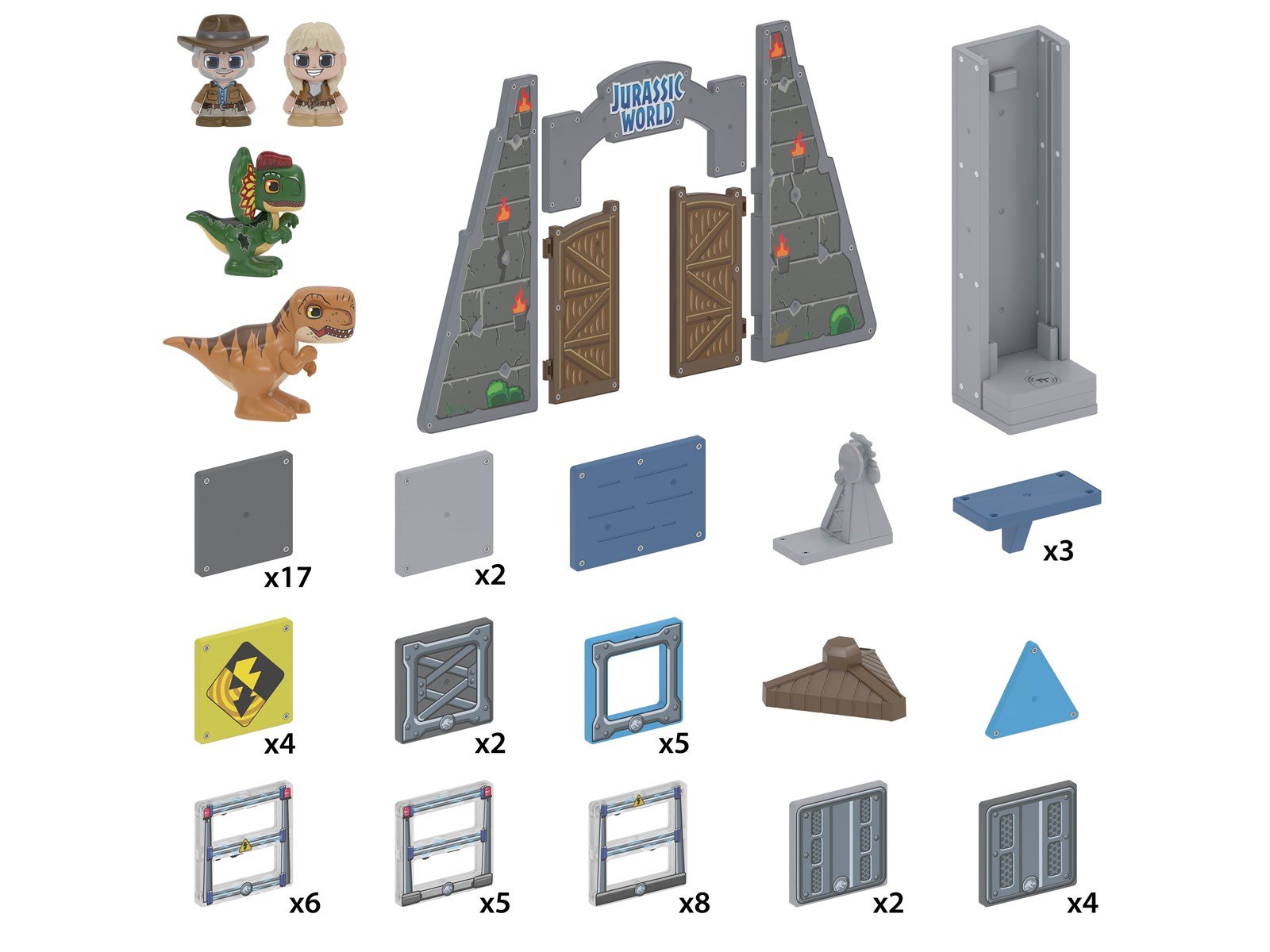 Tile Town Jurassic world park Magnetic tiles playset 70 pcs