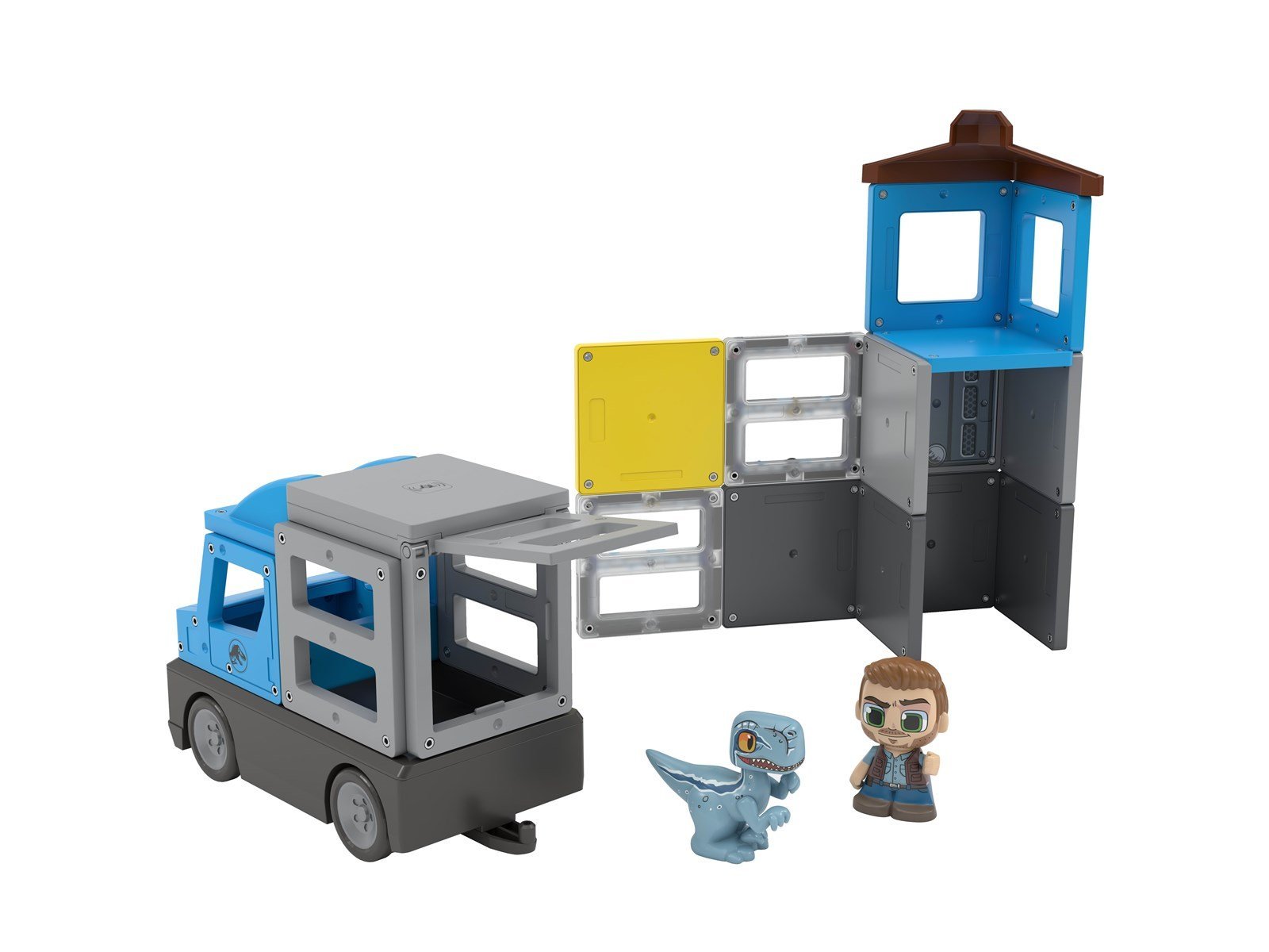 Tile Town Jurassic World Dino Rescue Magnetic Tiles Playset 22 pcs