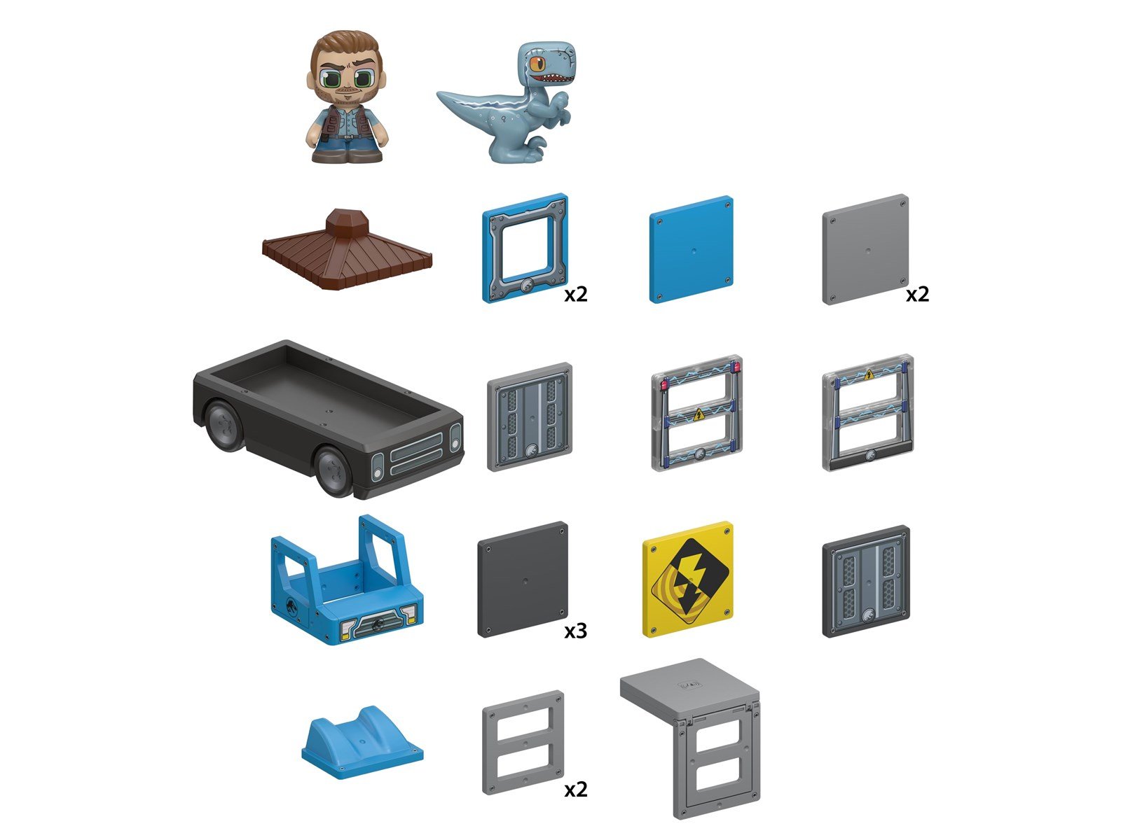 Tile Town Jurassic World Dino Rescue Magnetic Tiles Playset 22 pcs