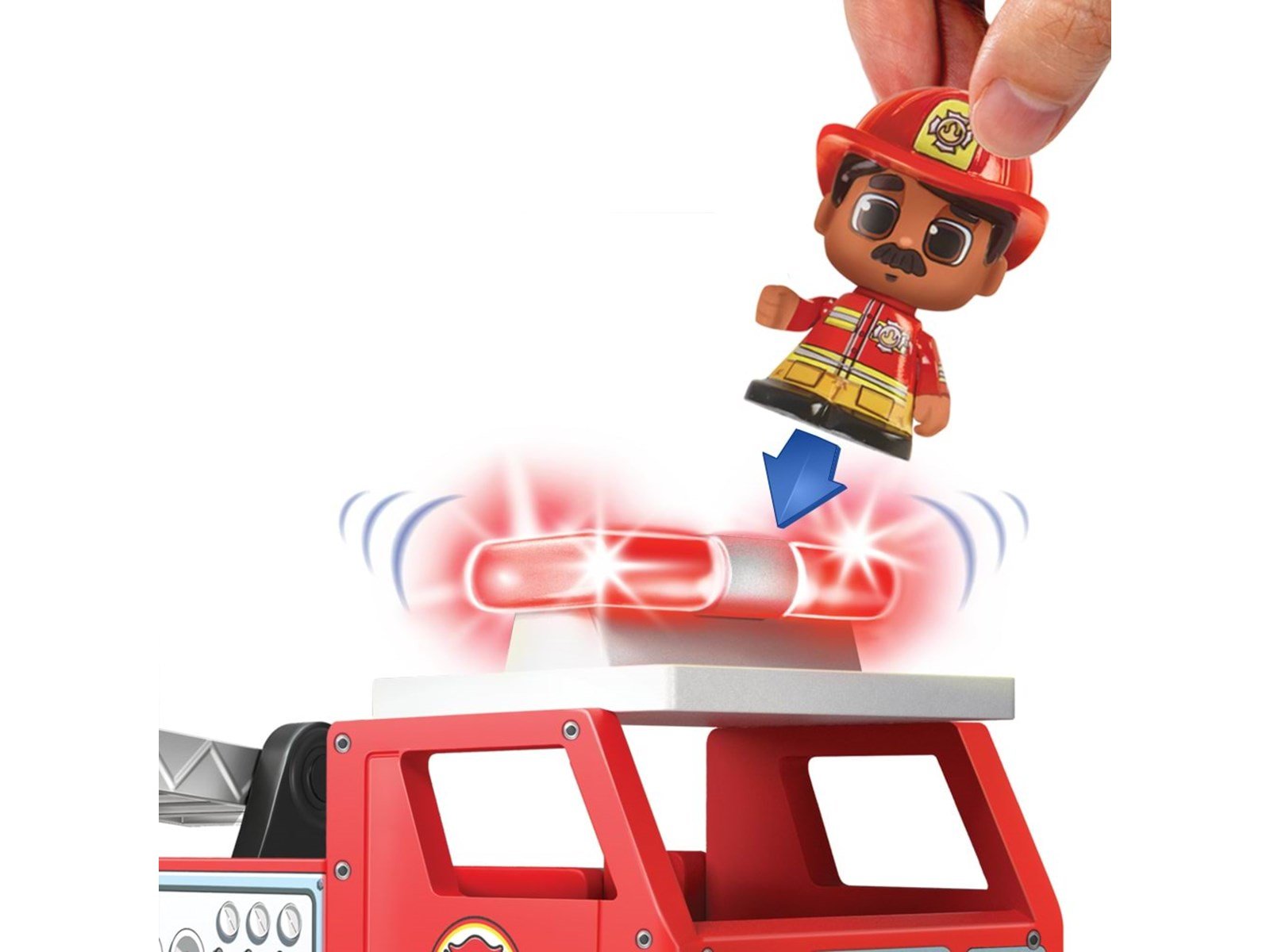 Tile Town Firetruck Magnetic Tiles Building Vehicle Playset 11 pcs