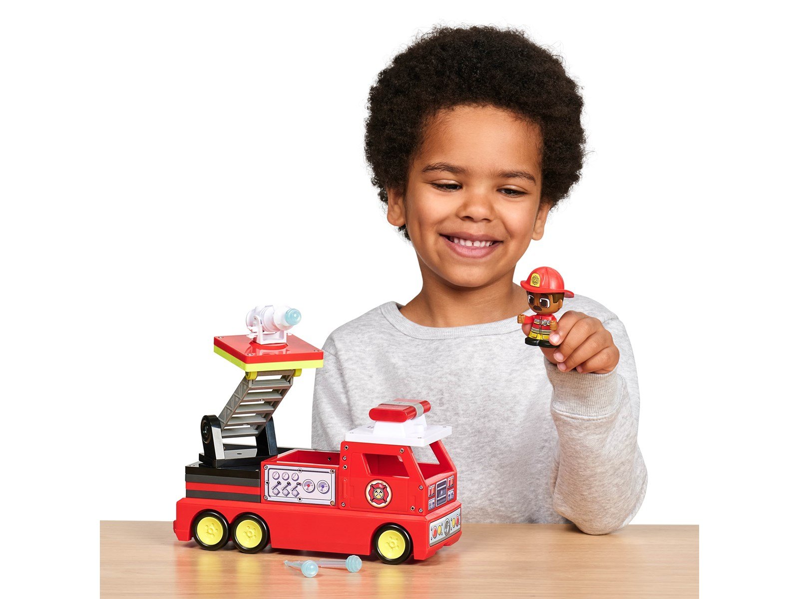 Tile Town Firetruck Magnetic Tiles Building Vehicle Playset 11 pcs