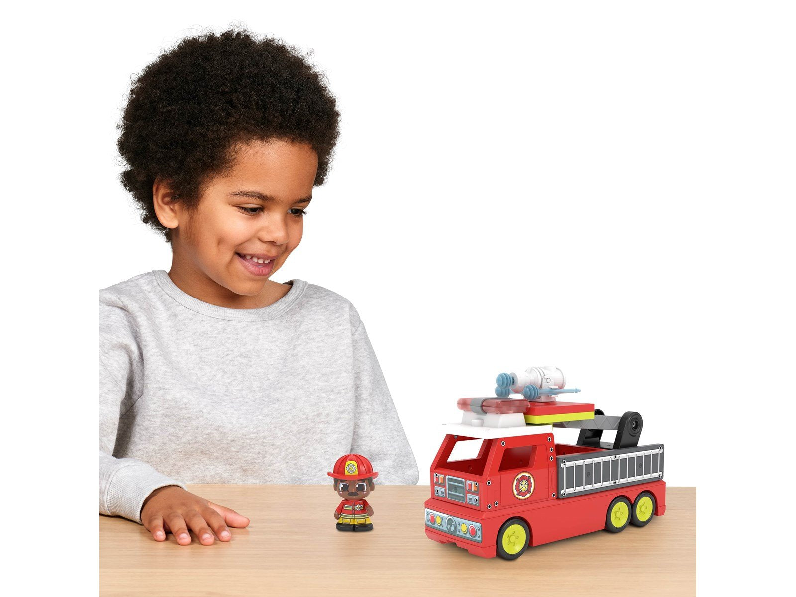 Tile Town Firetruck Magnetic Tiles Building Vehicle Playset 11 pcs