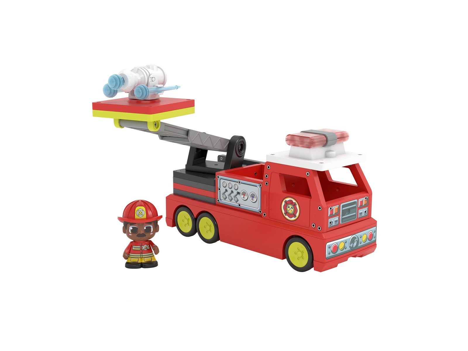 Tile Town Firetruck Magnetic Tiles Building Vehicle Playset 11 pcs