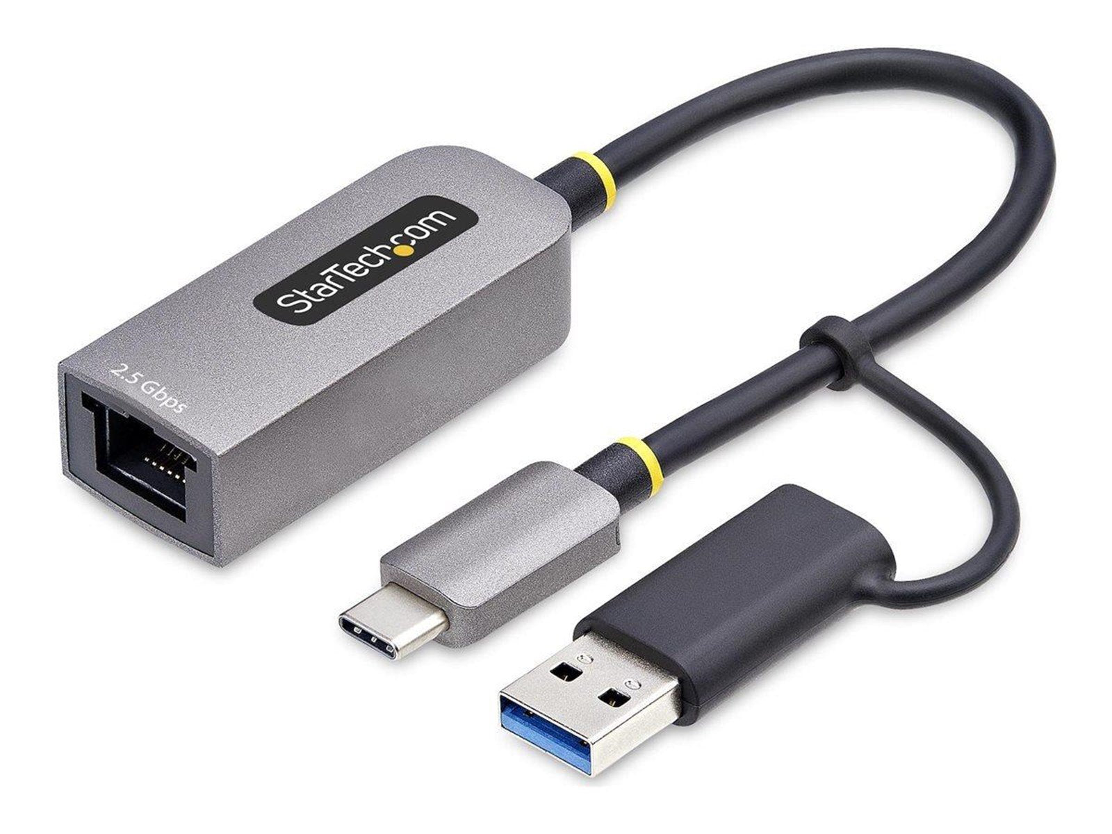 StarTech.com 2.5GbE USB-C to Ethernet Adapter with USB-A Converter - network adapter - USB-C 3.2 Gen 1 / Thunderbolt 3 - 10M/100