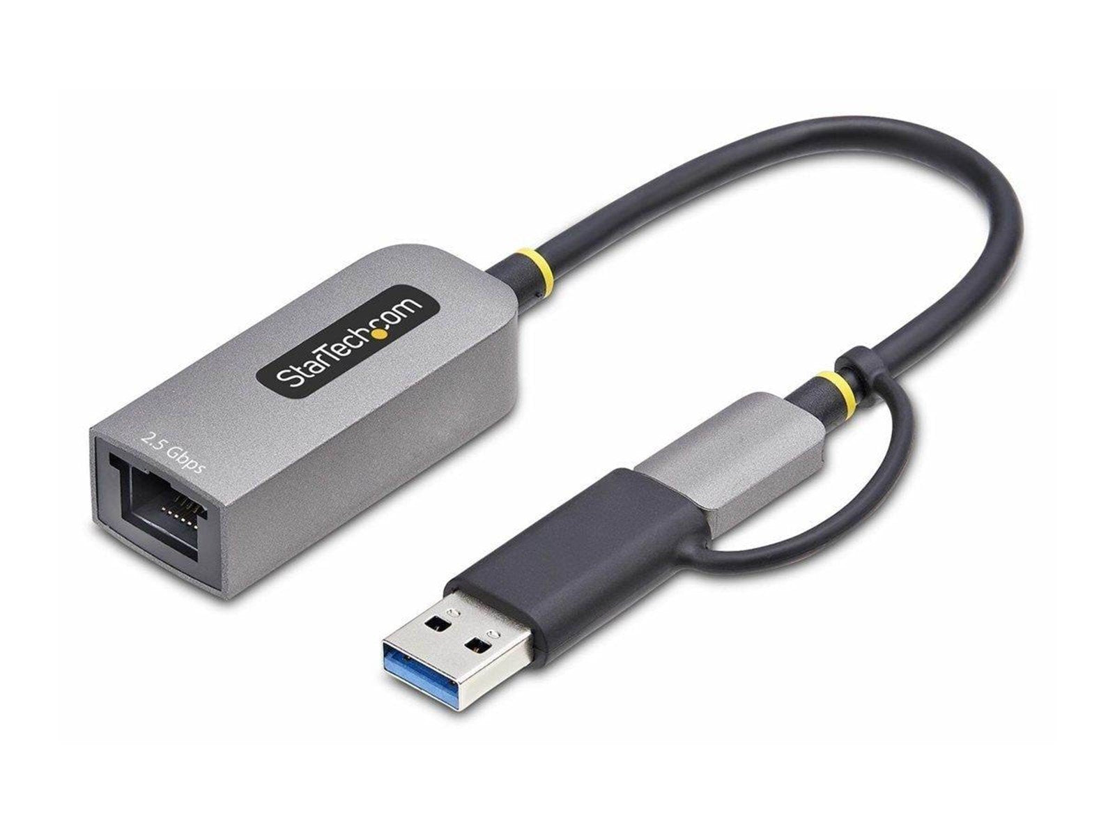 StarTech.com 2.5GbE USB-C to Ethernet Adapter with USB-A Converter - network adapter - USB-C 3.2 Gen 1 / Thunderbolt 3 - 10M/100