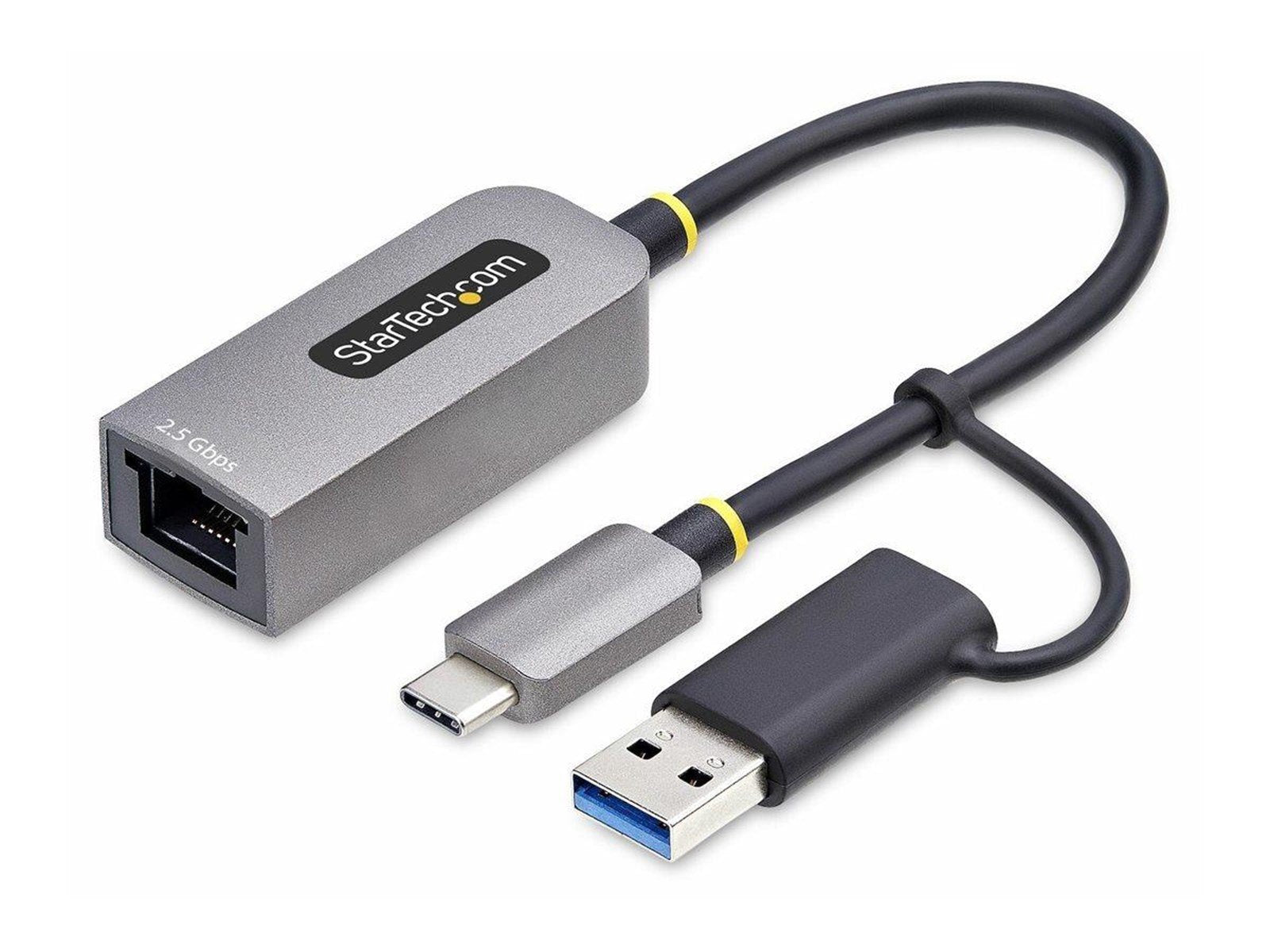 StarTech.com 2.5GbE USB-C to Ethernet Adapter with USB-A Converter - network adapter - USB-C 3.2 Gen 1 / Thunderbolt 3 - 10M/100