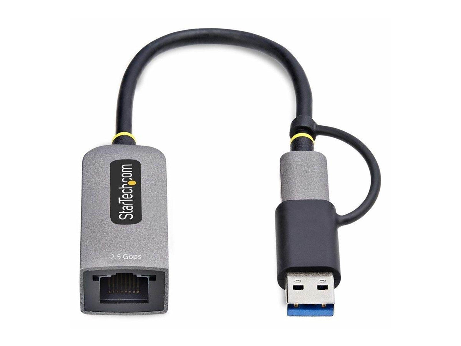 StarTech.com 2.5GbE USB-C to Ethernet Adapter with USB-A Converter - network adapter - USB-C 3.2 Gen 1 / Thunderbolt 3 - 10M/100