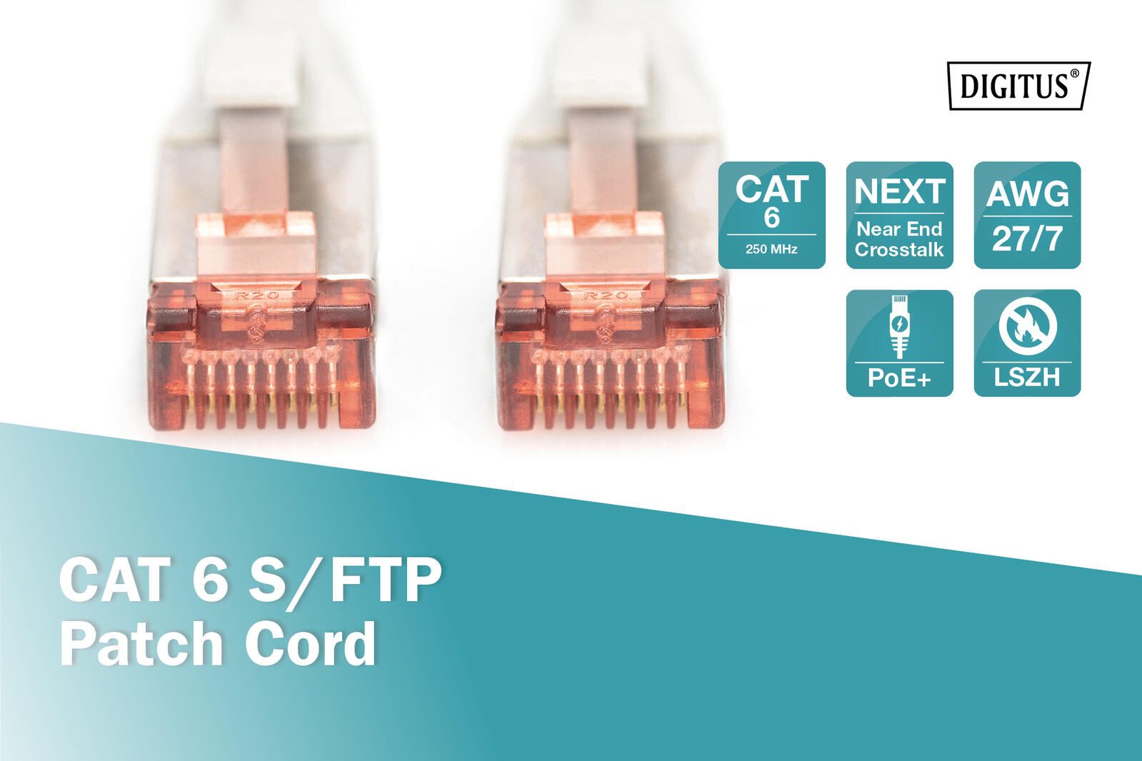 DIGITUS Patch-Kabel RJ-45 (M) zu RJ-45 (M) 5m Kupfer S/FTP Cat 6 weiß (DK-1644-050/WH)