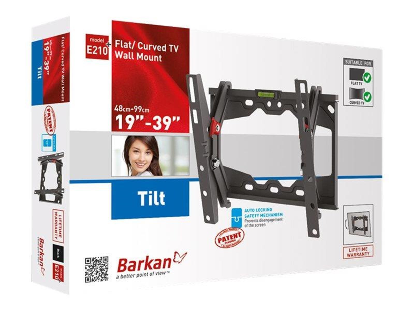 Barkan E210+ bracket - for curved LCD TV - metallic black